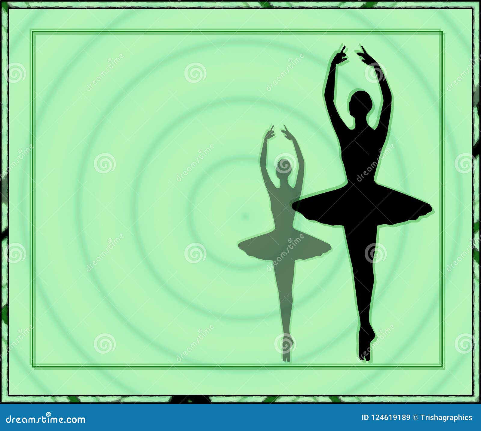 cornice con sfondo verde con ballerina