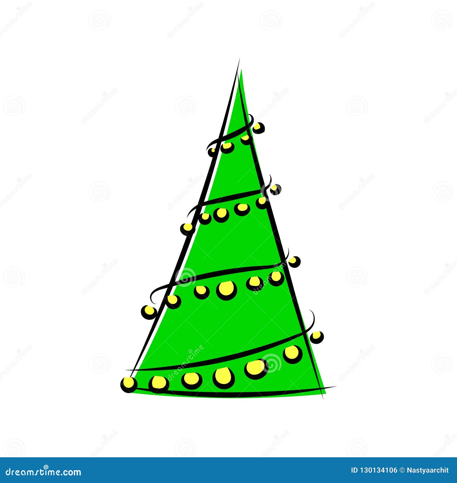 Albero Natale Stilizzato Con Luci Bello Albero Di Natale Stilizzato Di Vettore Con La Decorazione Di
