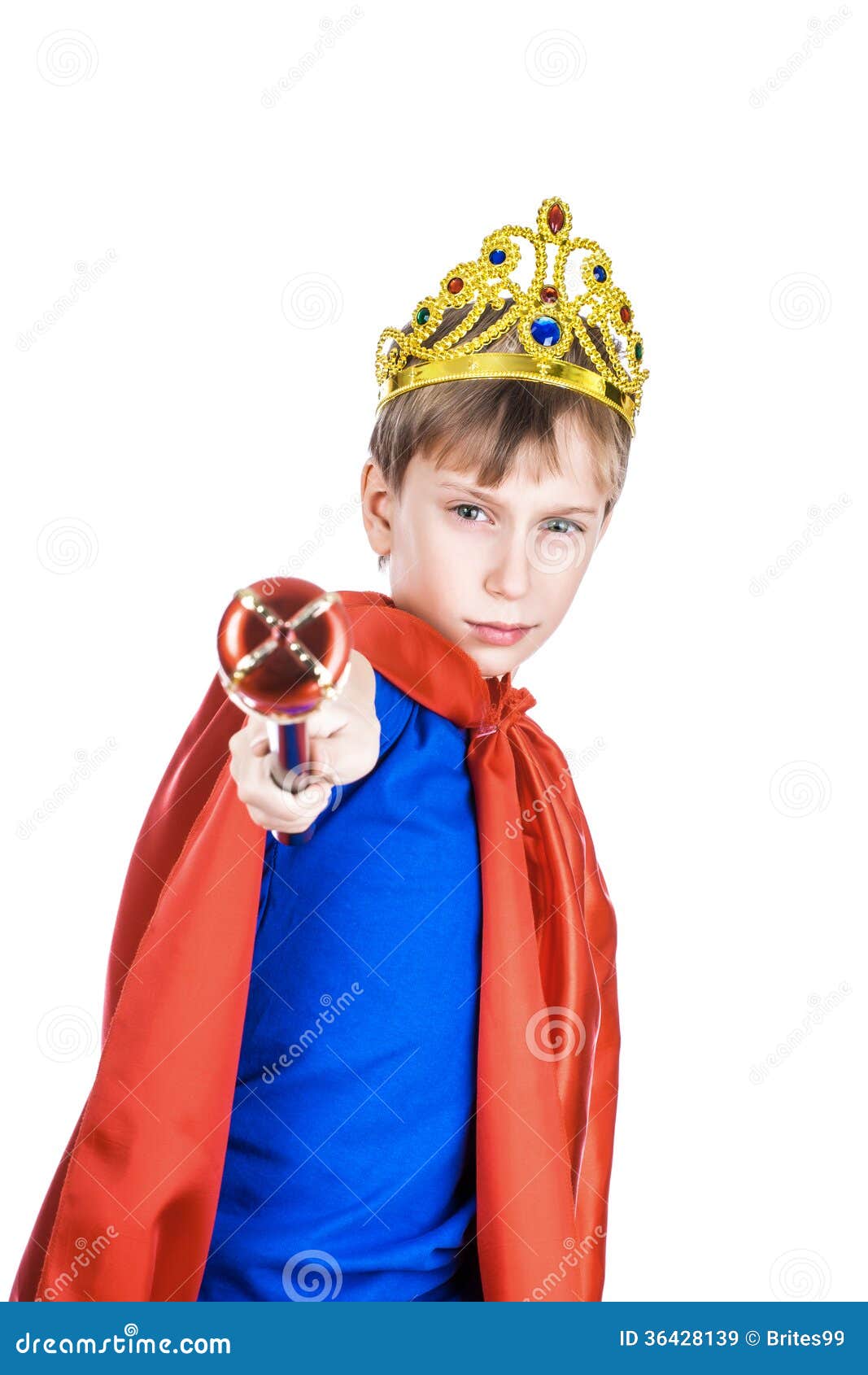 Bello Bambino Divertente Vestito Come Re Che Indossa Un Ordine Della Corona  Immagine Stock - Immagine di idea, duro: 36428139