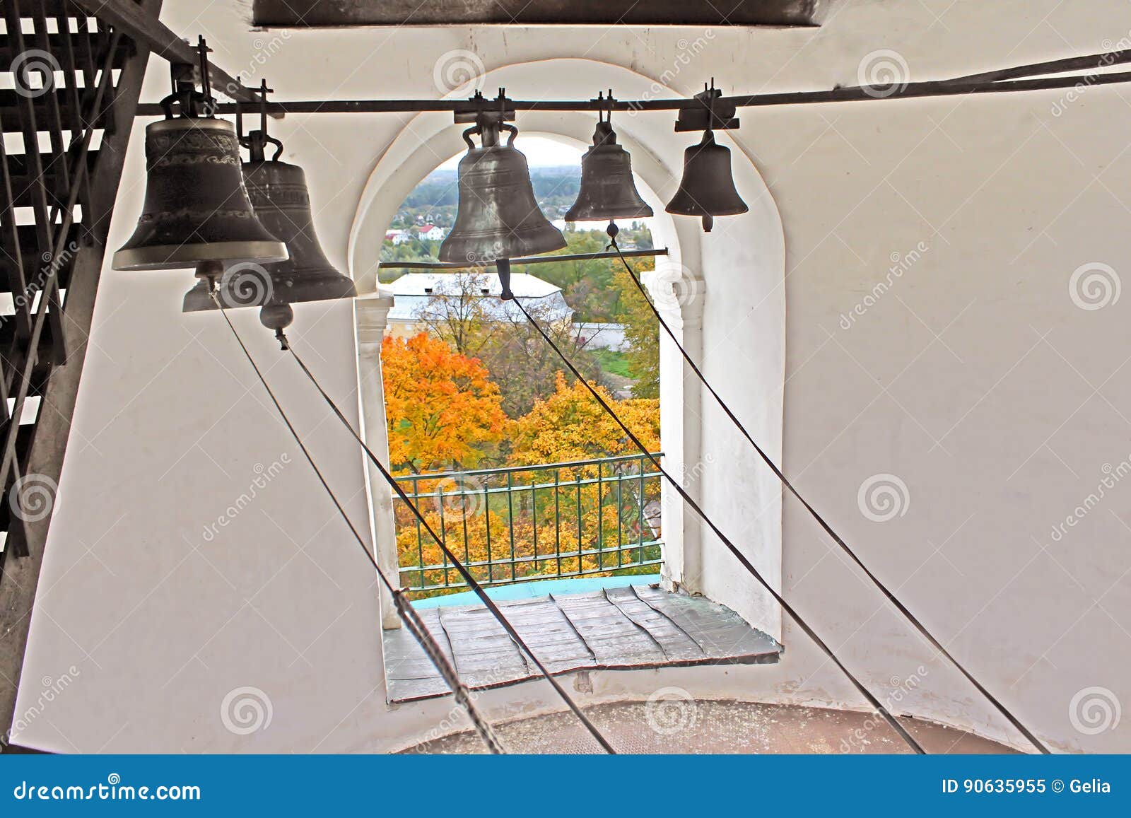 Bells Inside Bell Tower of Trinity Monastery Stock Image Image of