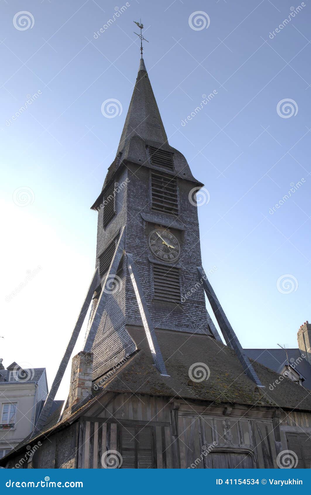 Belltower Van Kerk Van St Catherine Honfleur, Frankrijk Stock Foto