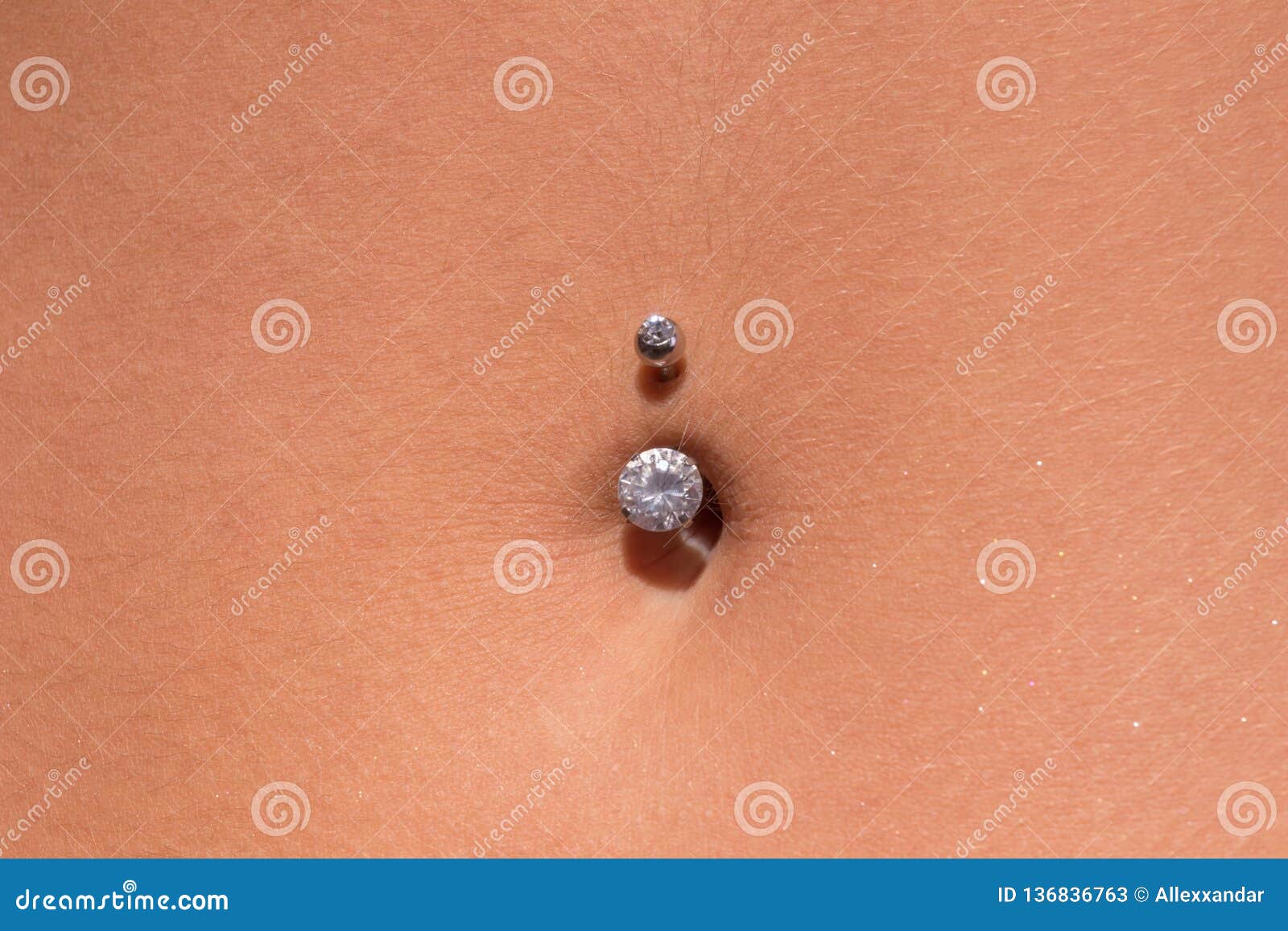 Belly Piercing in the Navel Close Up Stock Image Image of decoration, belly 136836763