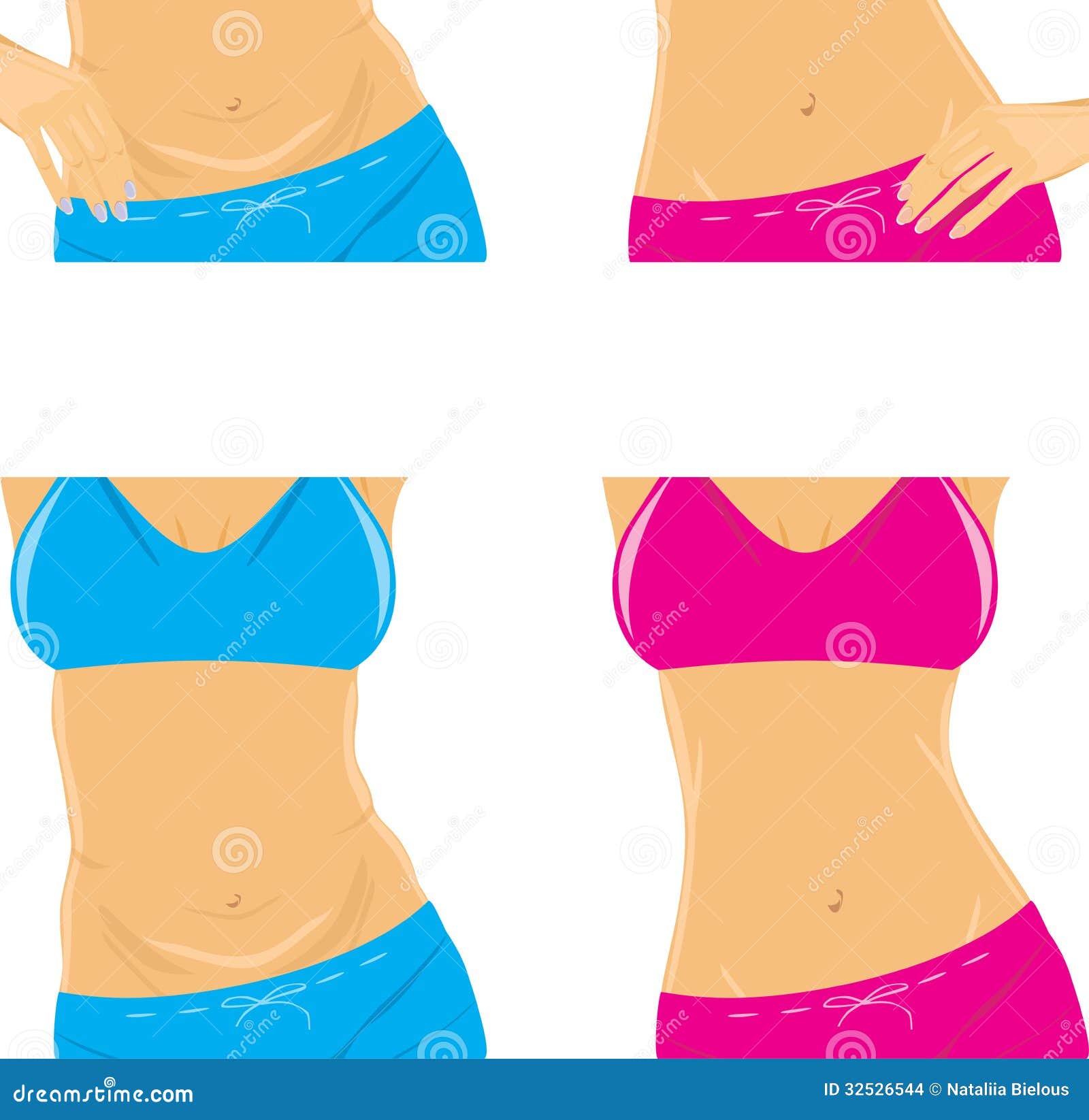 Belly and Slim Waist. Female Body Parts Stock Vector - Illustration of  people, action: 32526544