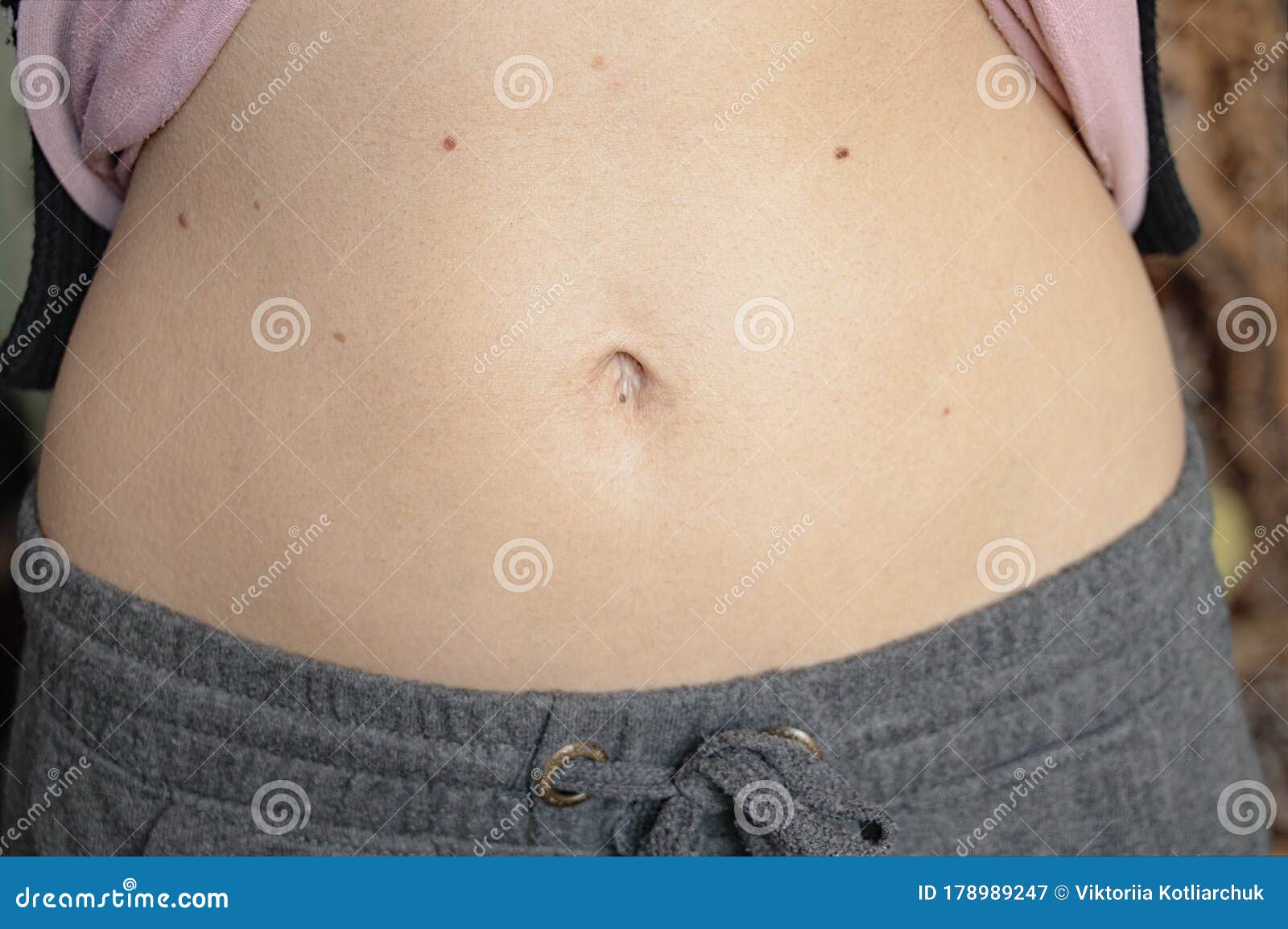 Young girl belly button