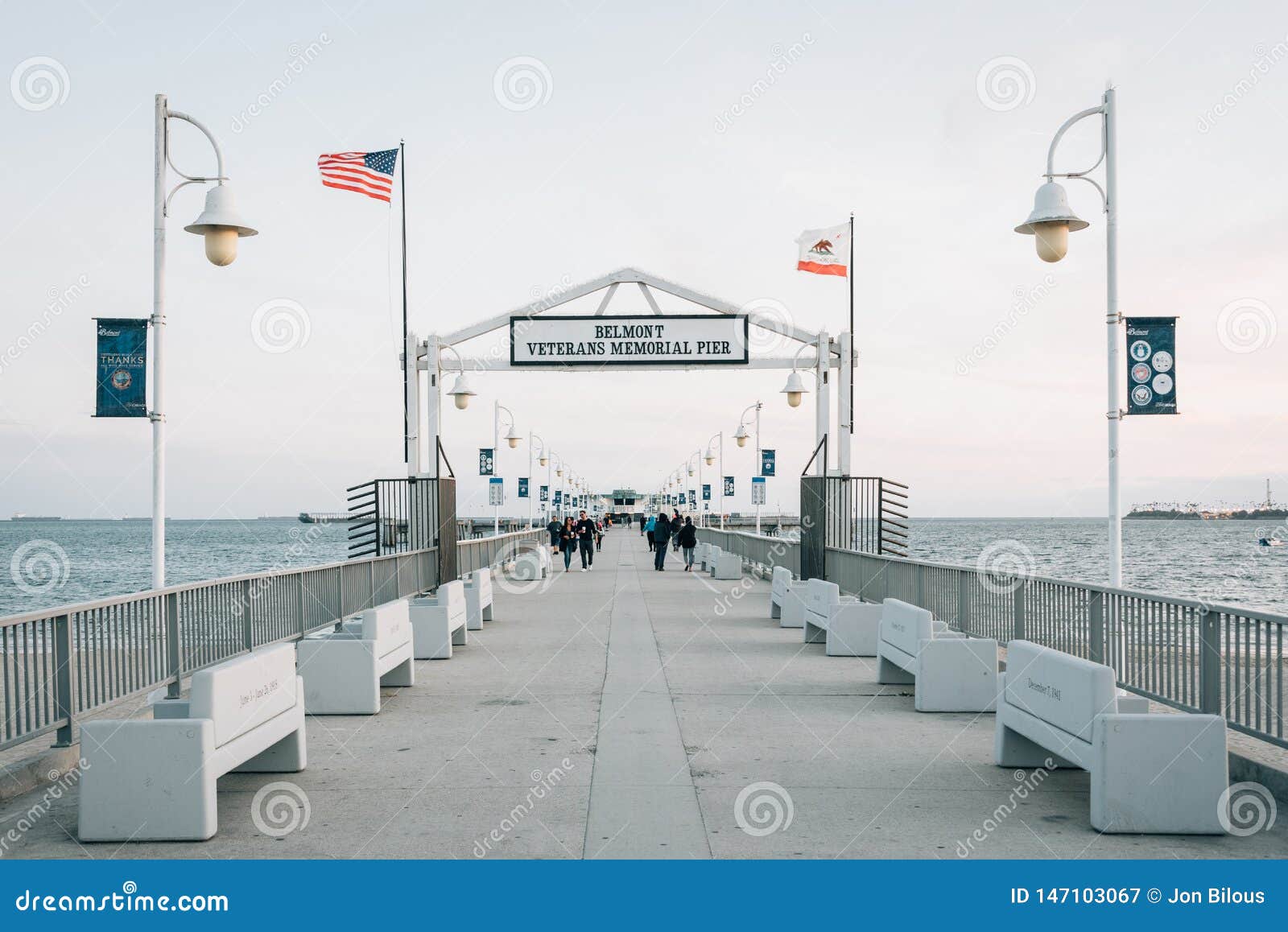 Belmont Pier, in Long Beach, California Editorial Photography Image