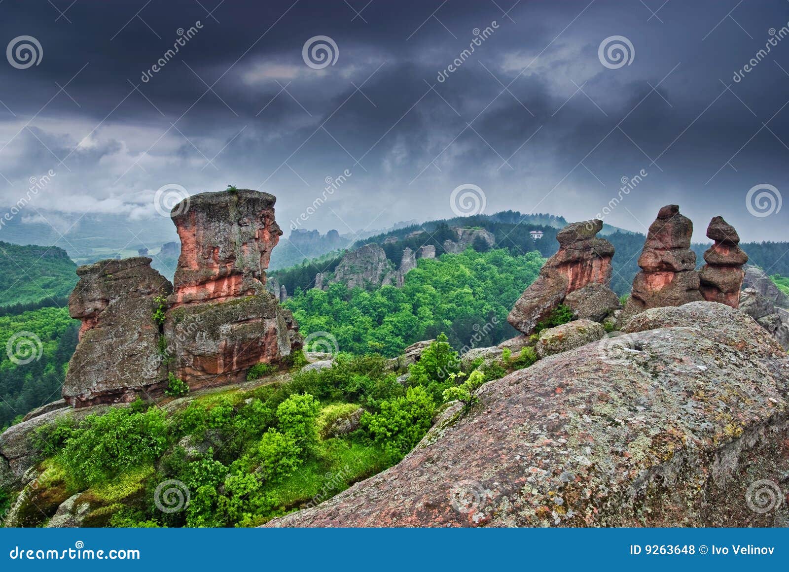 Belogradchik Red Sandstone Rock Vertical Pillars Stock Photo ...