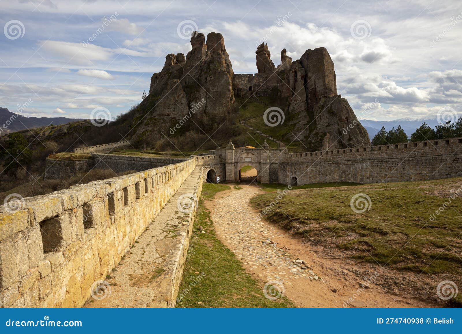 Belogradchik Red Sandstone Rock Vertical Pillars Stock Photo ...