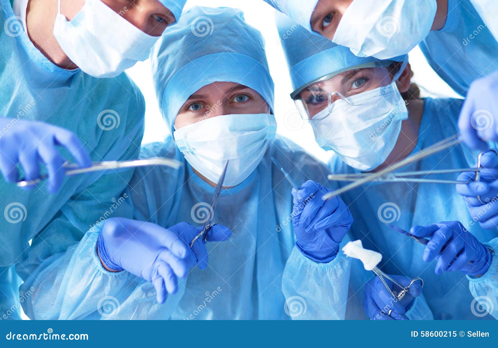 Below View of Surgeons Holding Medical Instruments Stock Image Image