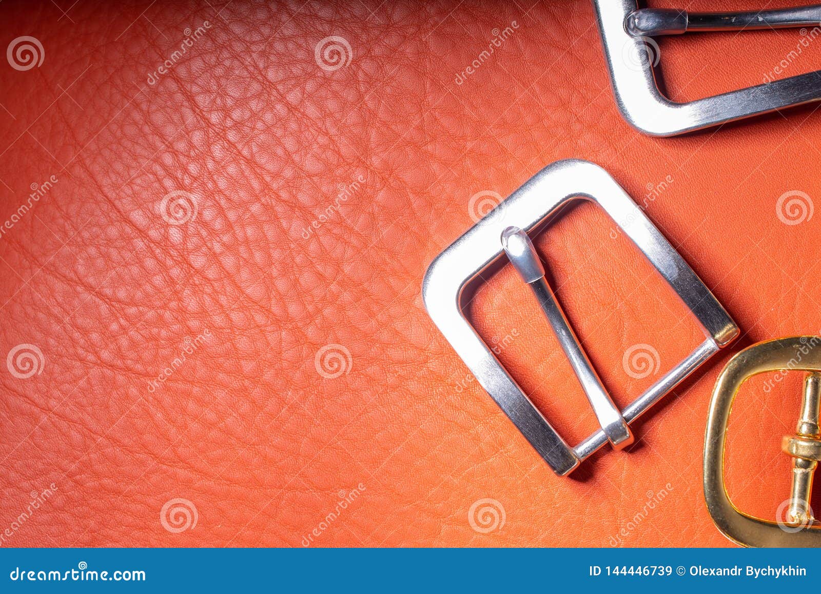 Download Belt Buckles And Coral Leather Background With Empty Space For Mockup Template And Text Stock Image Image Of Color Buckle 144446739