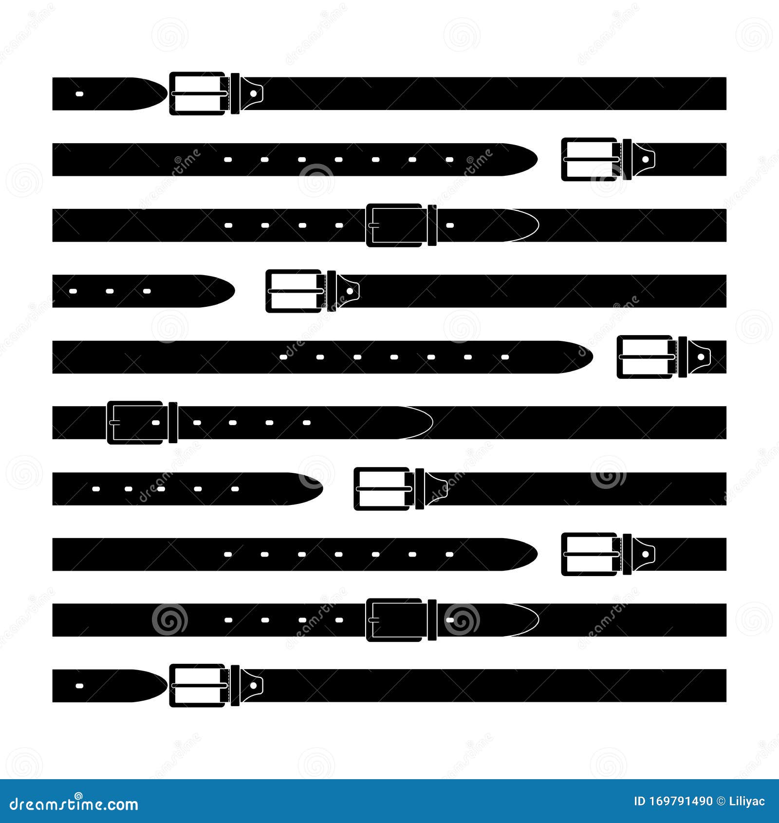 Belt - Flat Illustration. the Leather Product is Buttoned and ...