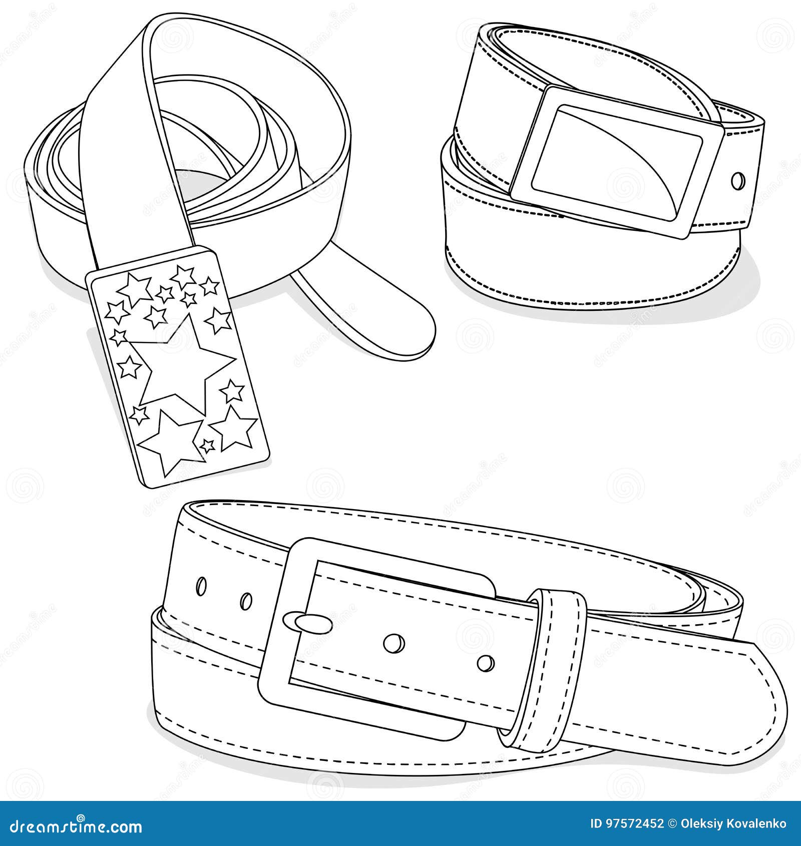 Belt illustration on white stock vector. Illustration of fashion - 97572452
