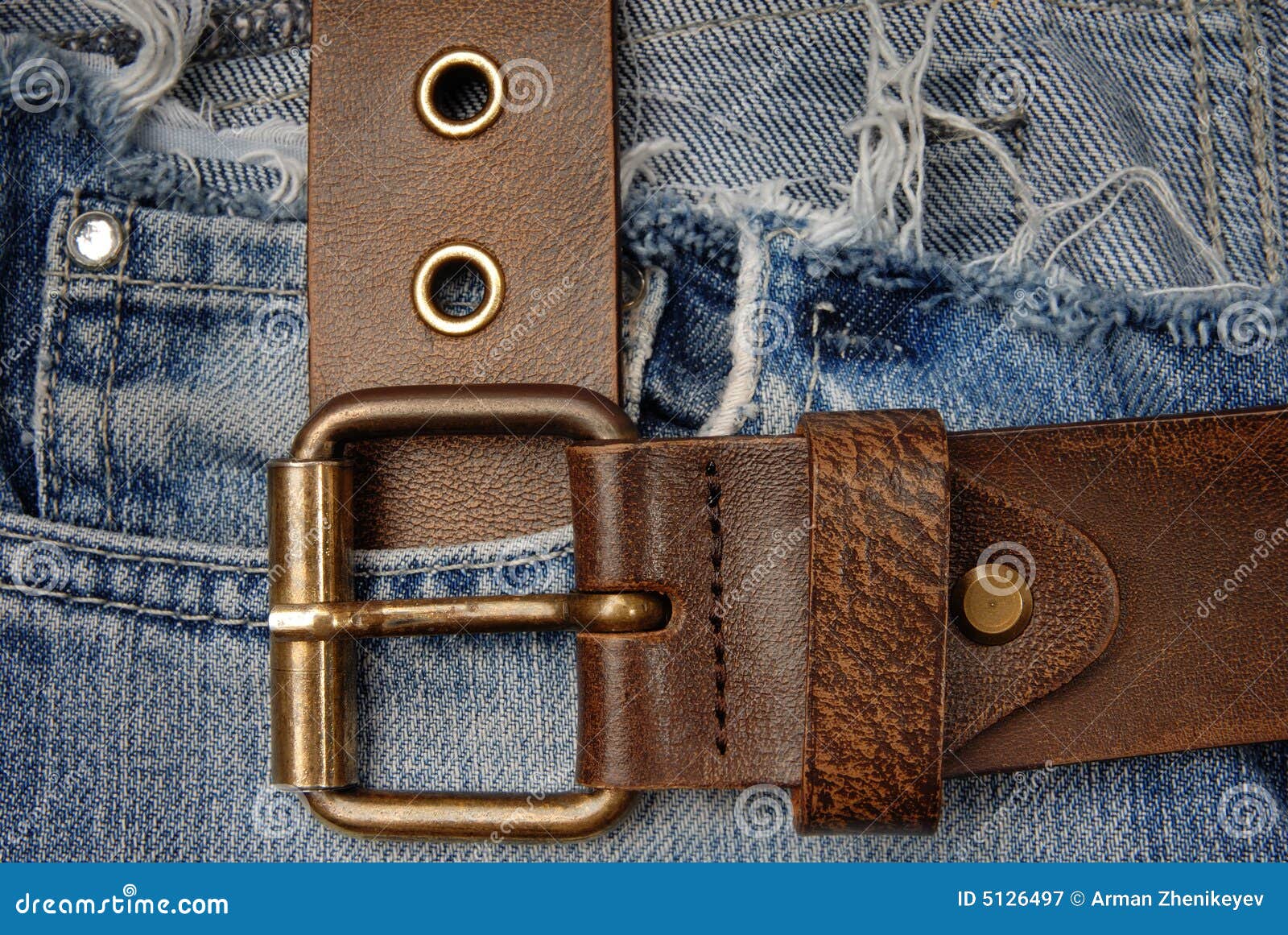 Belt and jeans stock image. Image of jean, closeup, modern 5126497