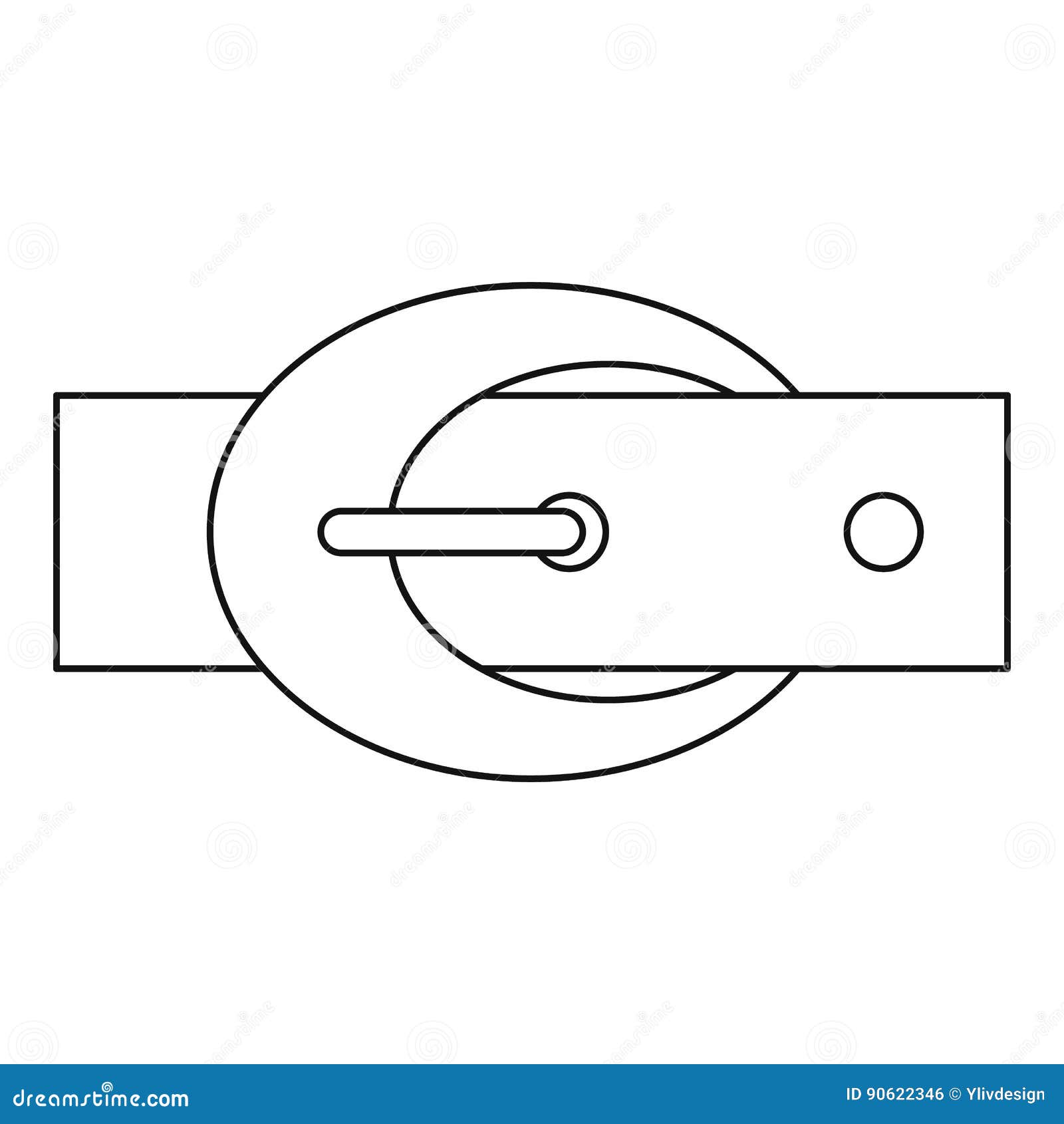 Belt with Oval Shaped Buckle Icon, Outline Style Stock Vector ...