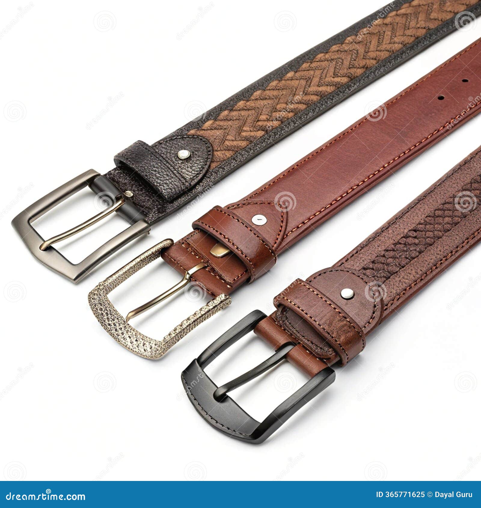 belt set  on white background