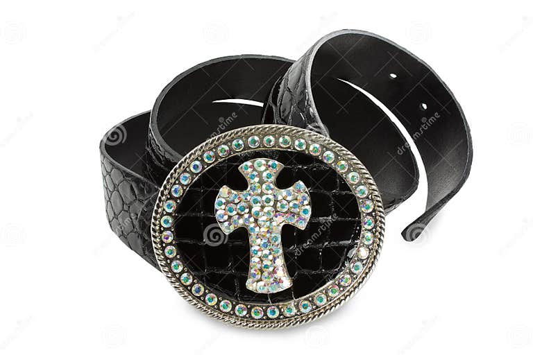 Belt with Silver Buckle Isolated on White Stock Photo Image of accessory, dress 11961252