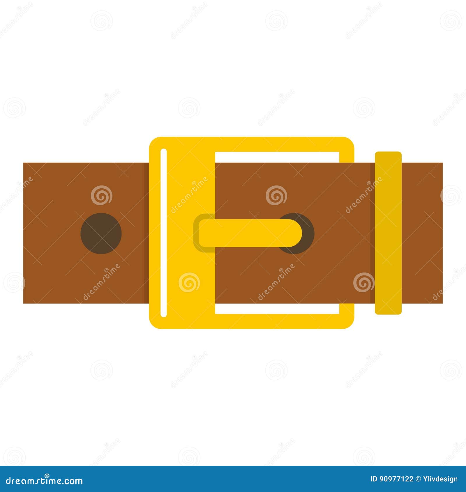 Belt with Yellow Square Buckle Icon Isolated Stock Vector ...