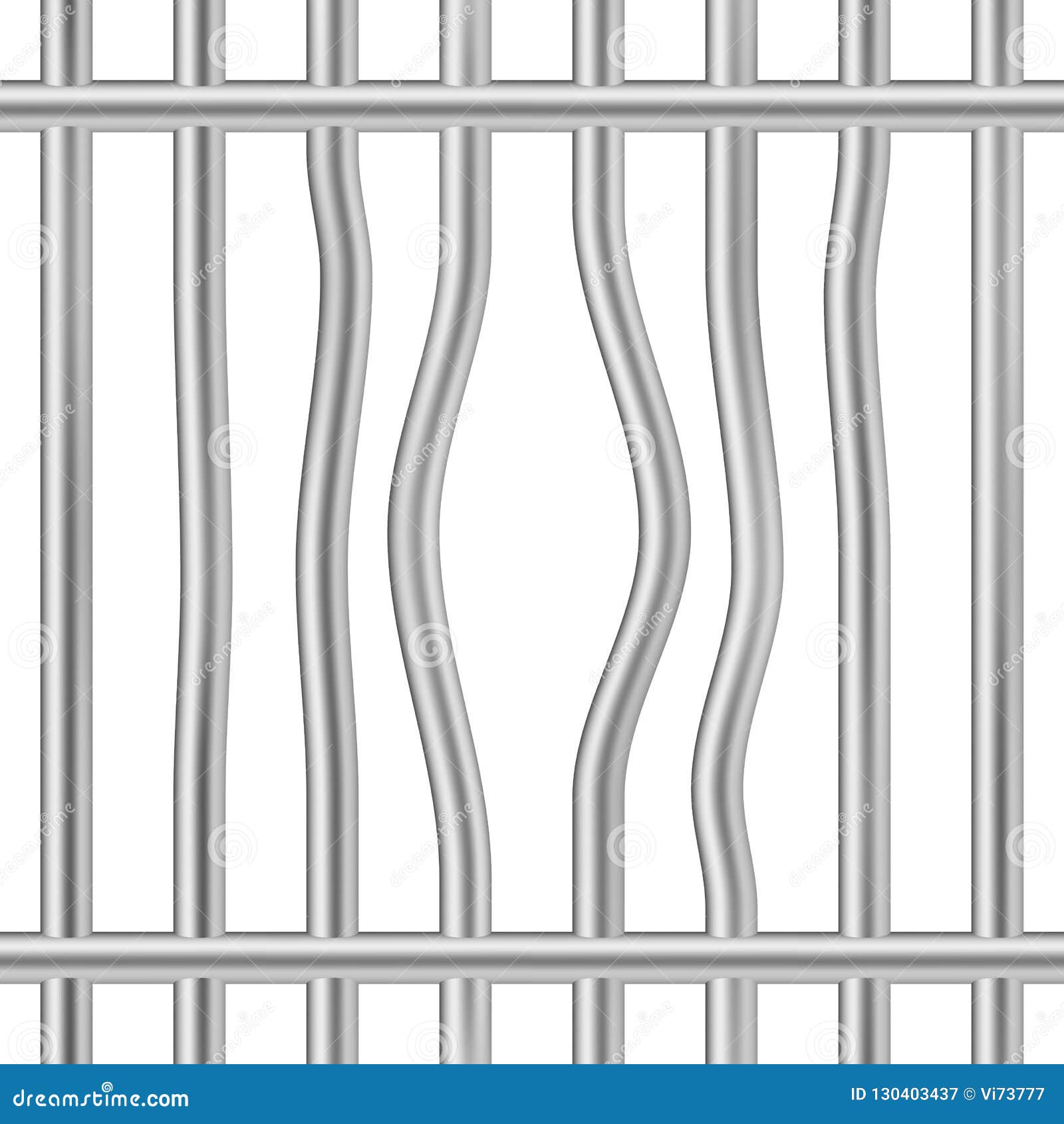 Belted Jail Bars Cage Broken Iron Prison Cell Vector Stock Vector