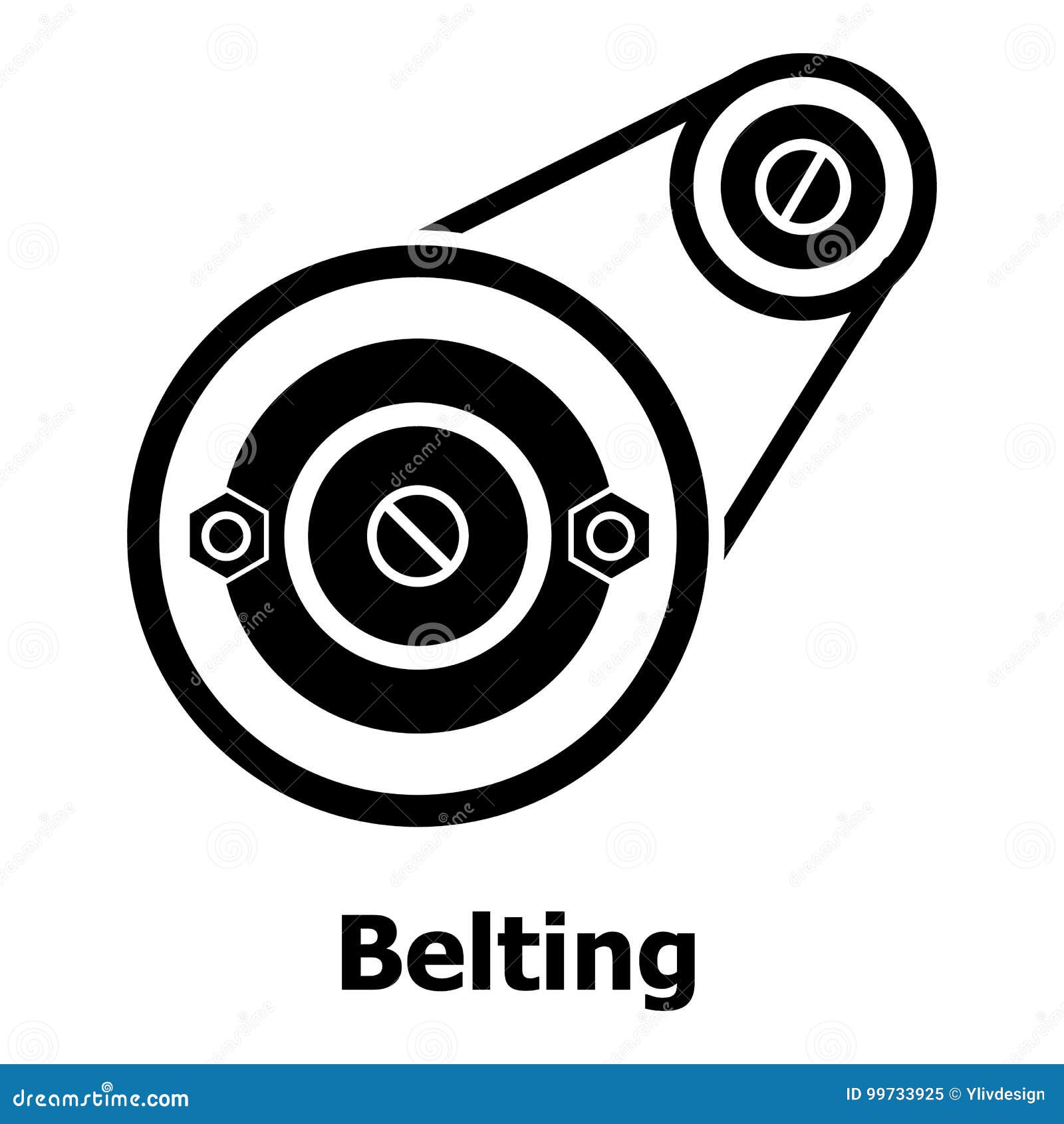 belting drive icon, simple black style