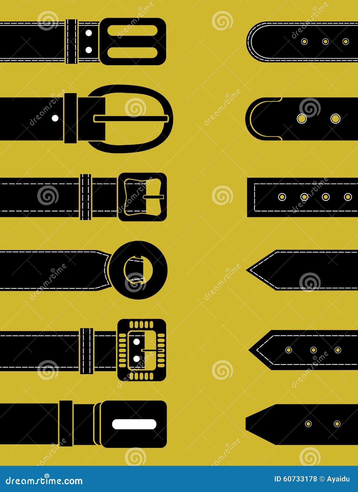 Belts for Clothing.Vector Illustration Stock Vector - Illustration of ...