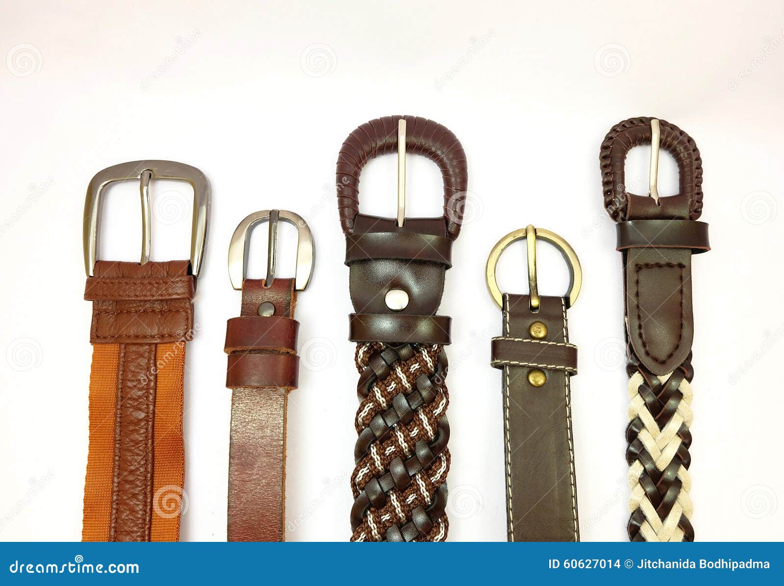 Belts stock photo. Image of long, brown, five, background 60627014