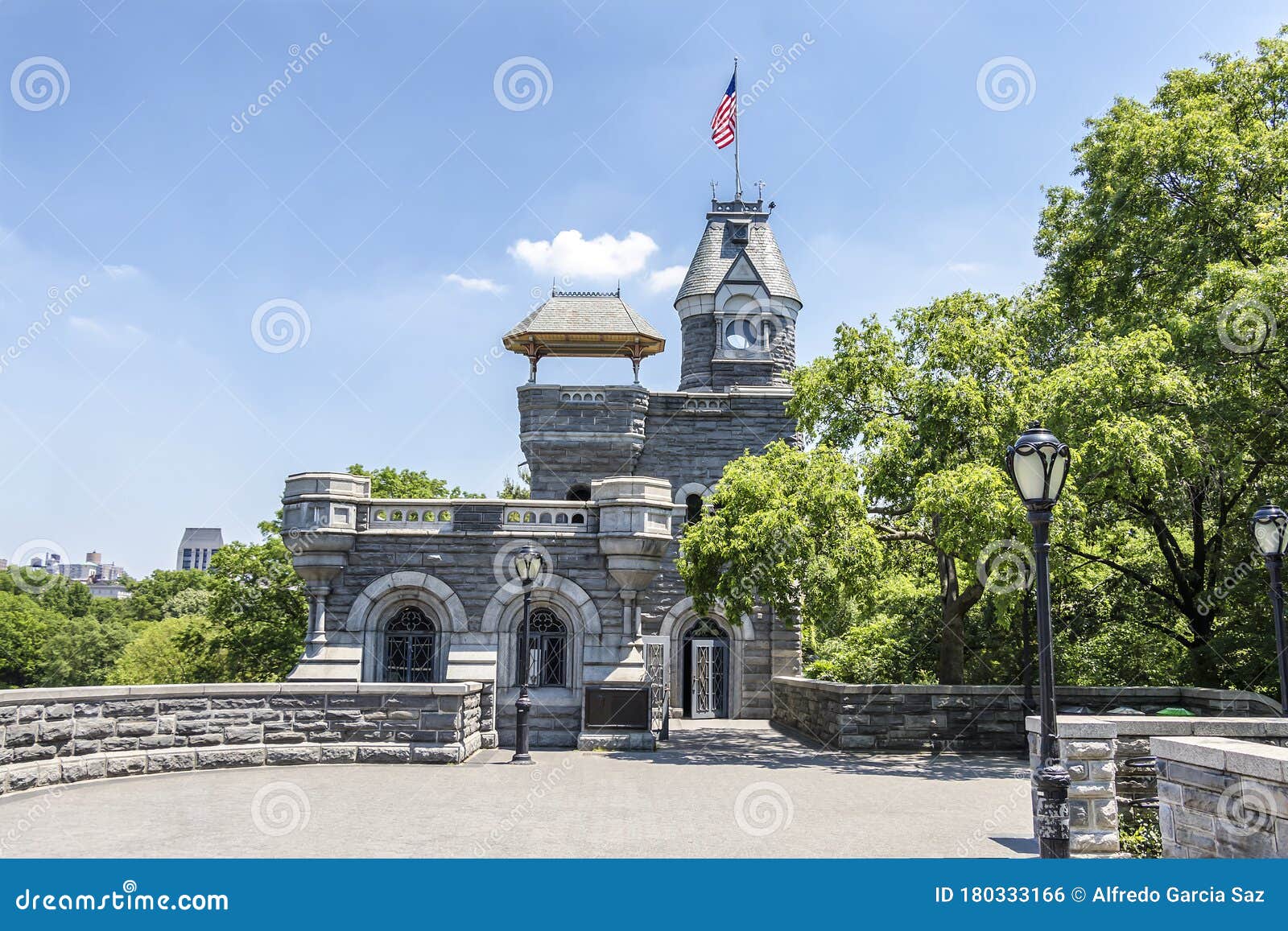 The Belvedere Castle in Central Park Stock Photo - Image of foliage ...