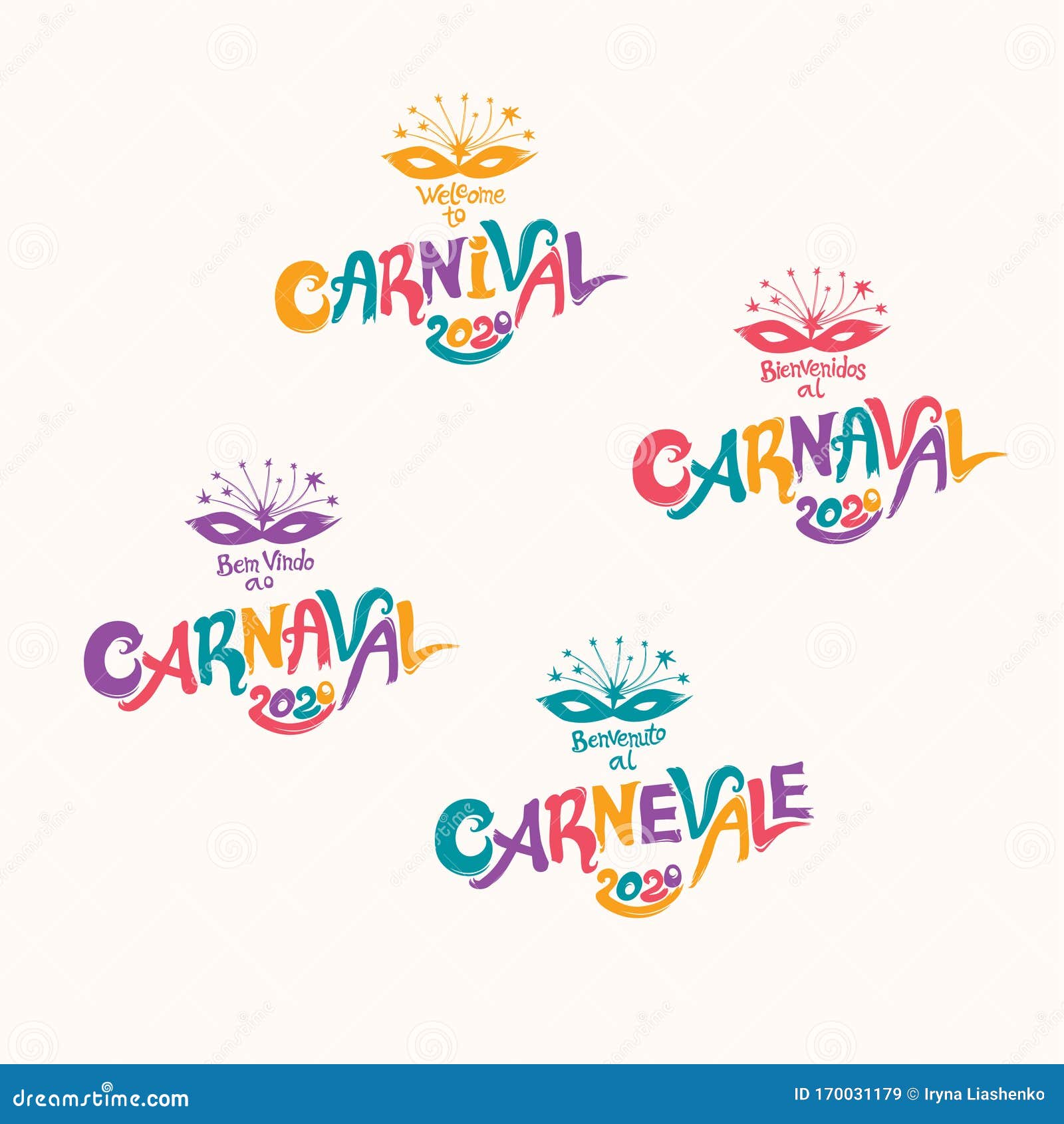 Vetores de Bienvenido Al Carnaval Logotipo Em Espanhol Traduzido