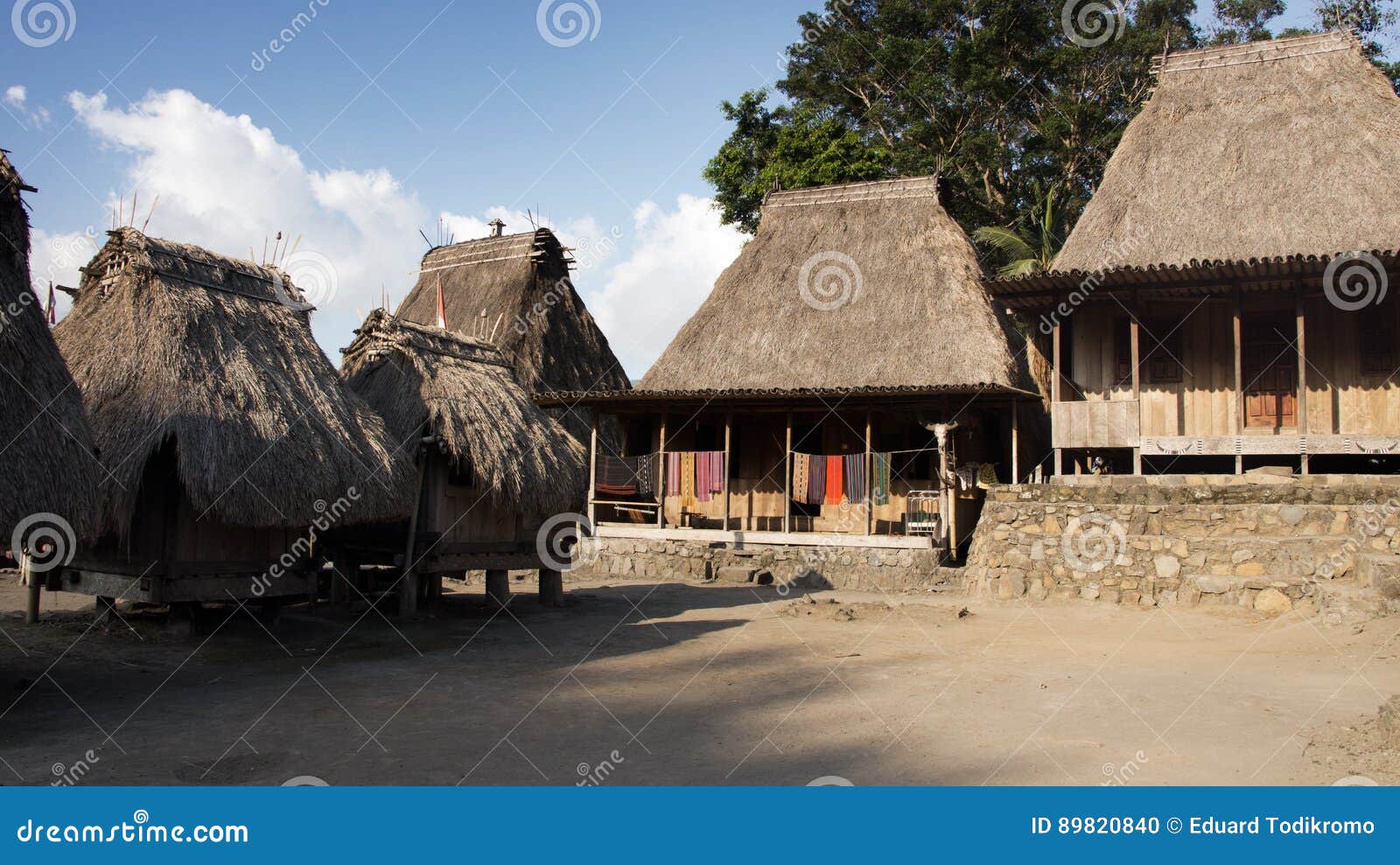 bena a traditional village with grass huts of the ngada people in flores near bajawa.