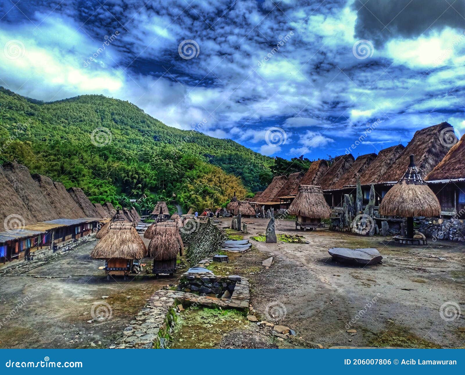 bena traditional village on the island of flores, indonesia.