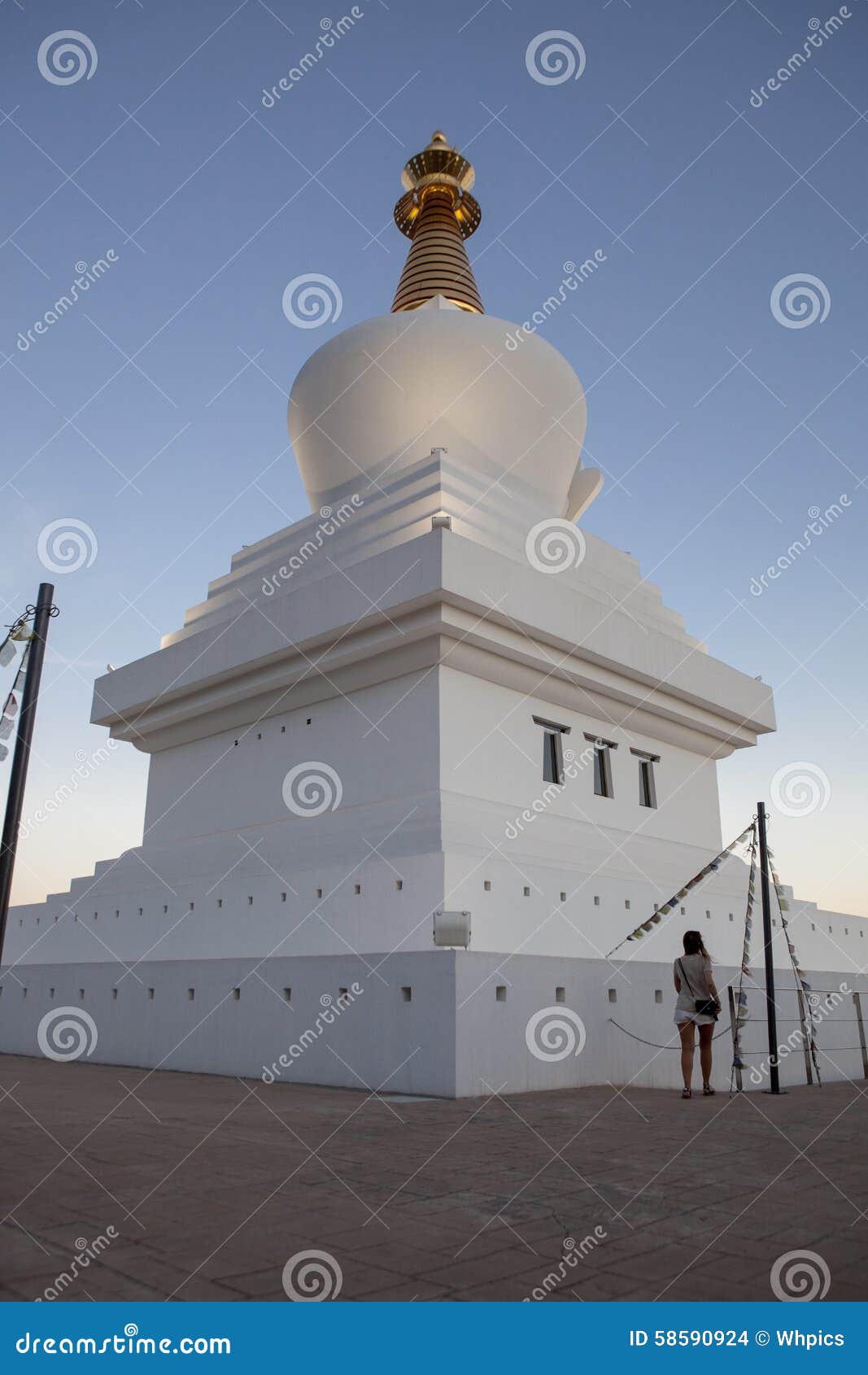 benalmadena estupa tower at dusk