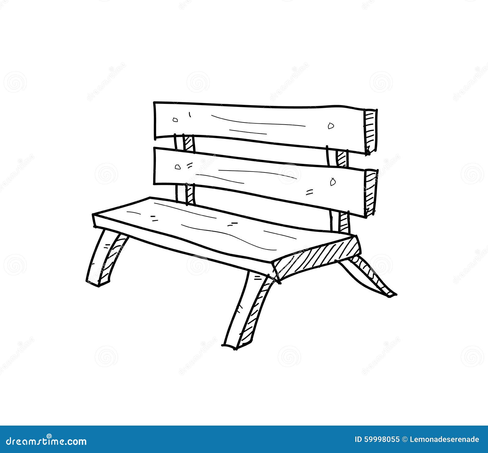 Bench Doodle stock vector. Illustration of cartoon, simple ...