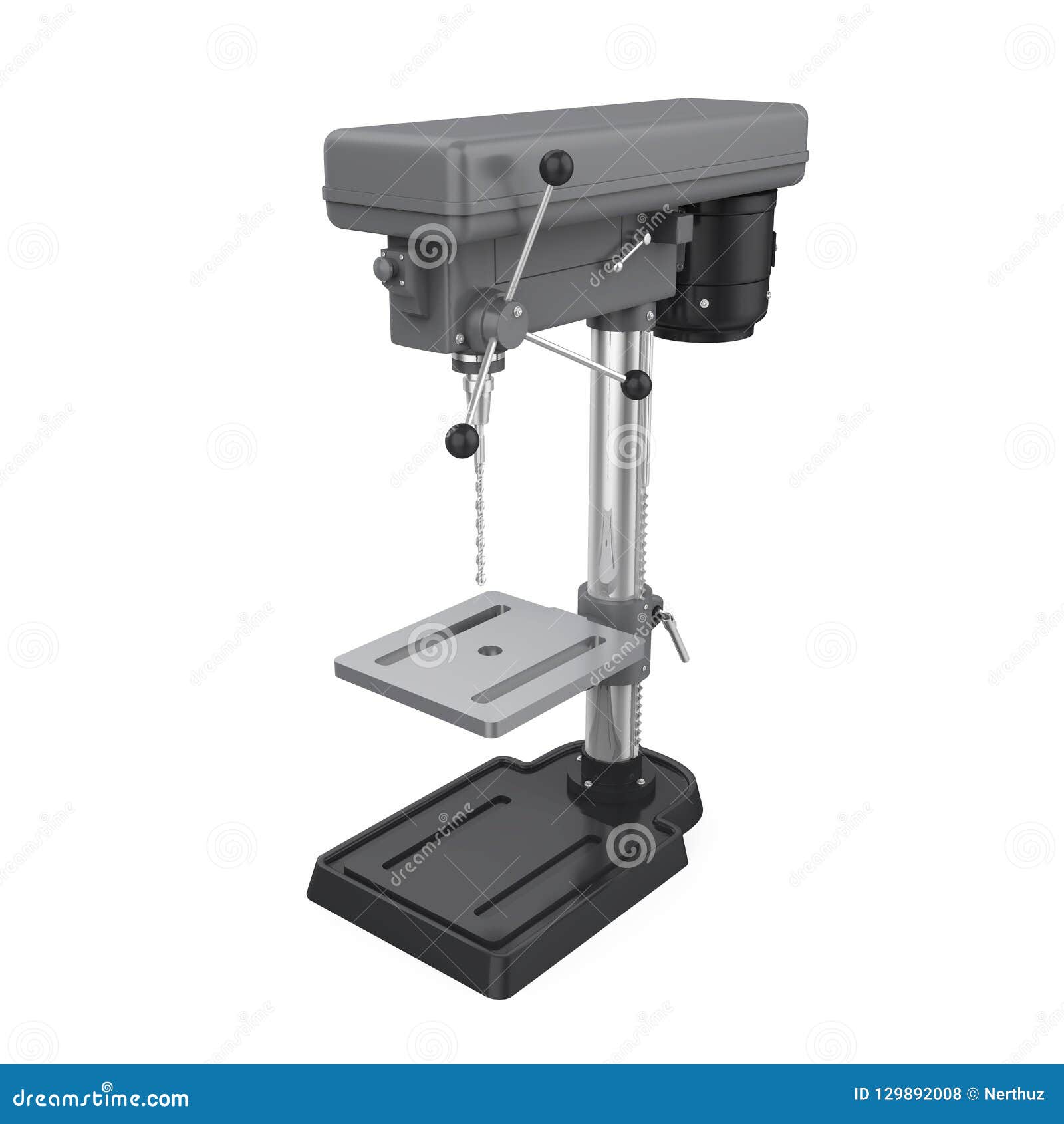 Drill Press Tool Vector Illustration Transparent Background