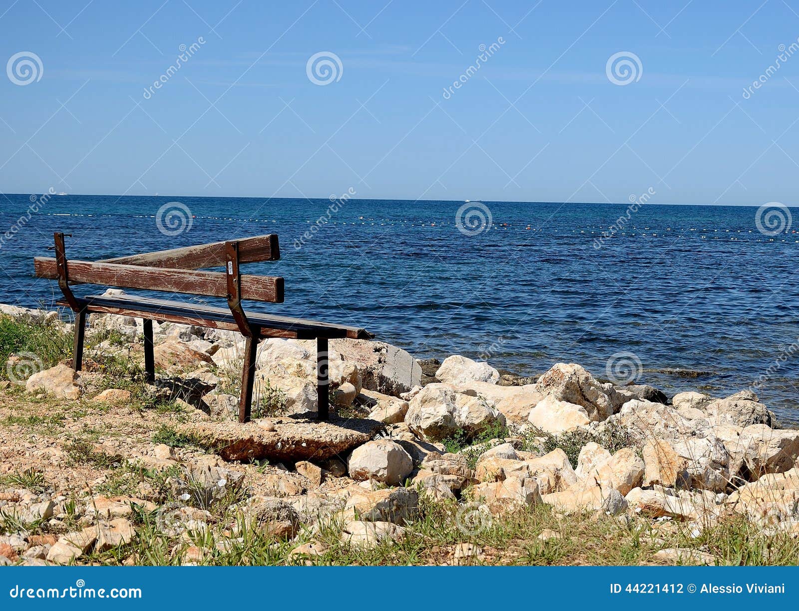 bench in front of the sea