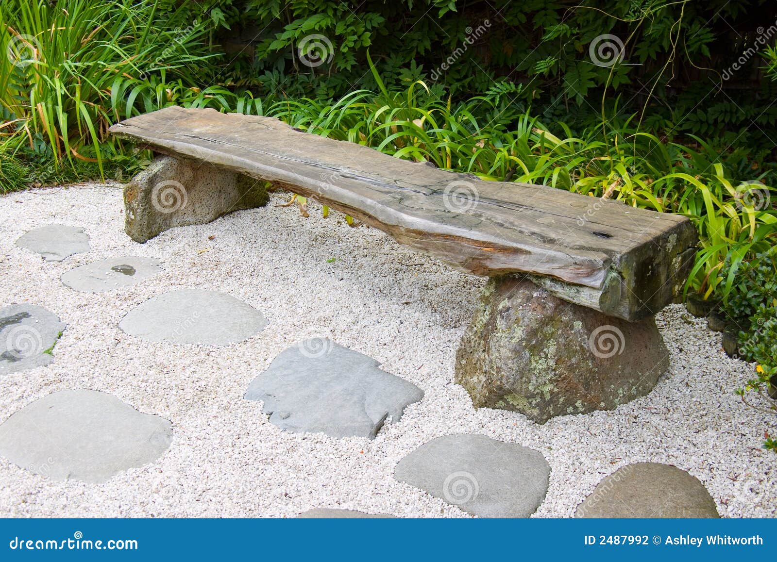 Bench In Japanese Garden Stock Photography - Image: 2487992