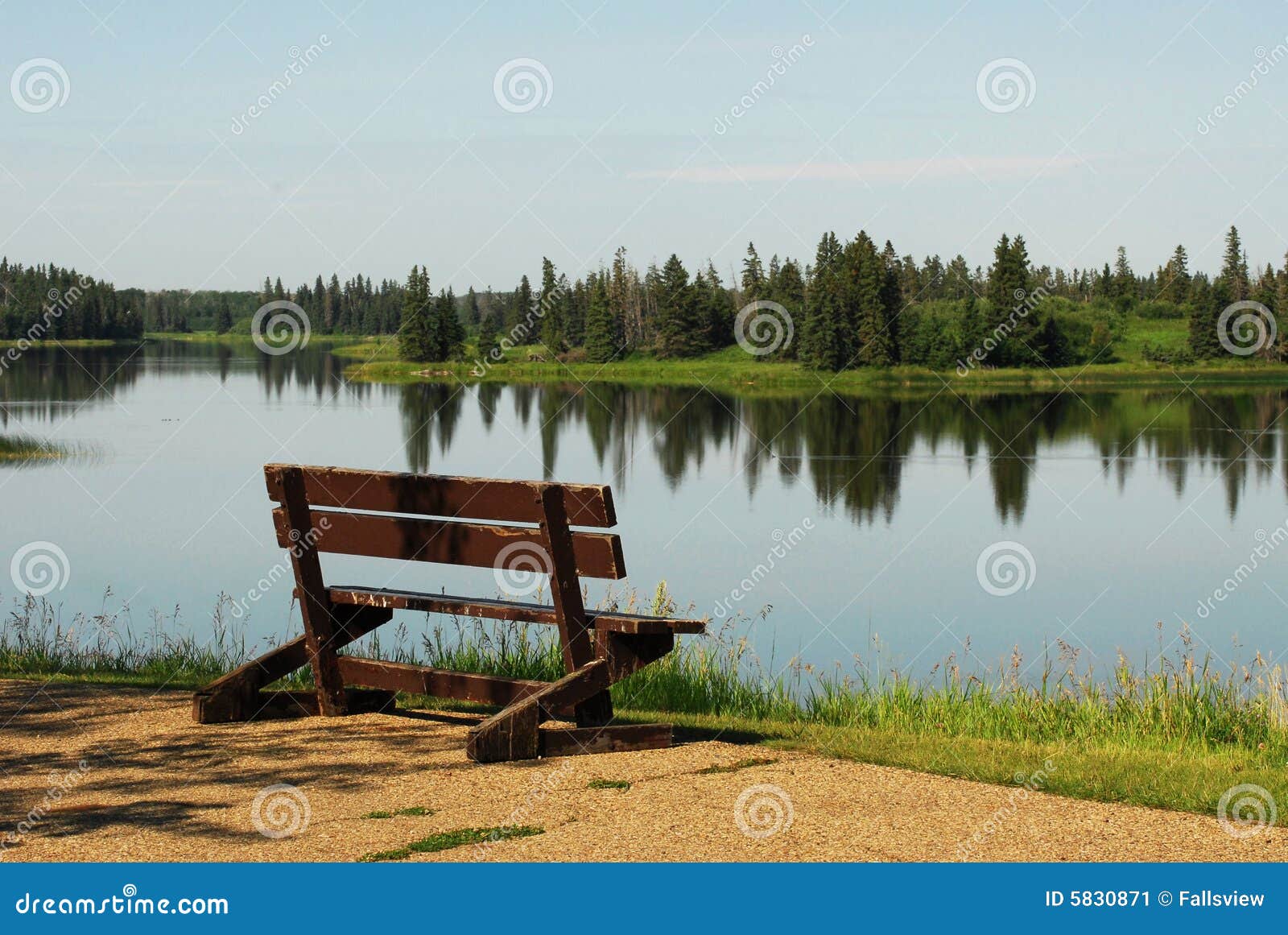 Bench with lake view stock image. Image of outdoor, activity 5830871