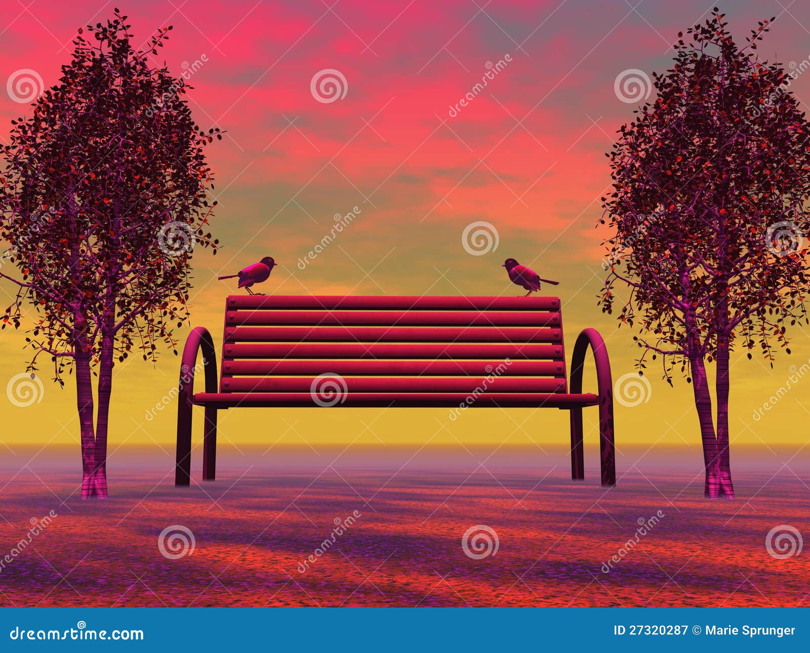 Bench and landscape stock illustration. Illustration of outdoor 27320287