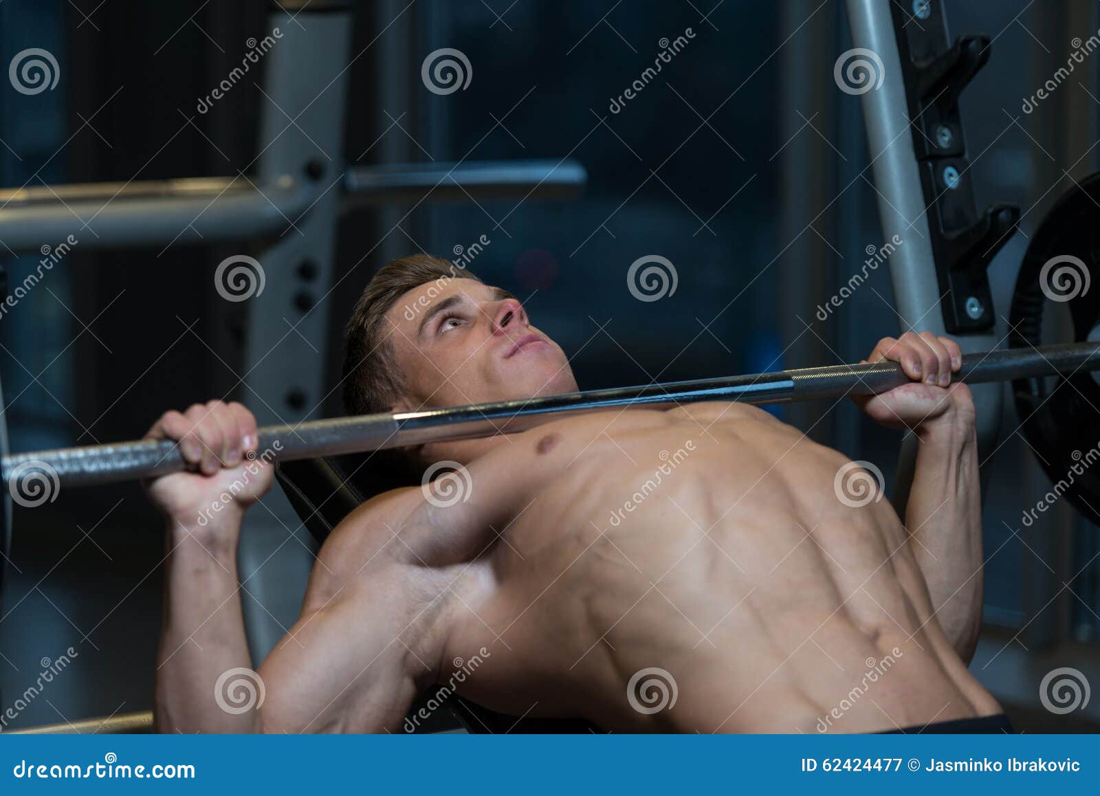 Bench Press Workout stock image. Image of mature, exercising 62424477