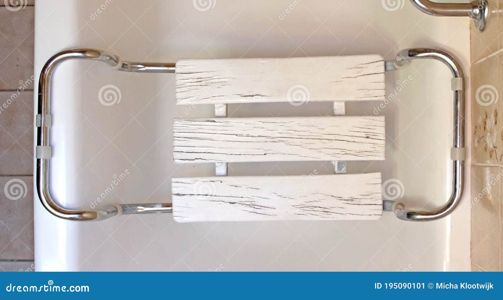 Bench seat on handicap tub stock image. Image of bathtub 195090101