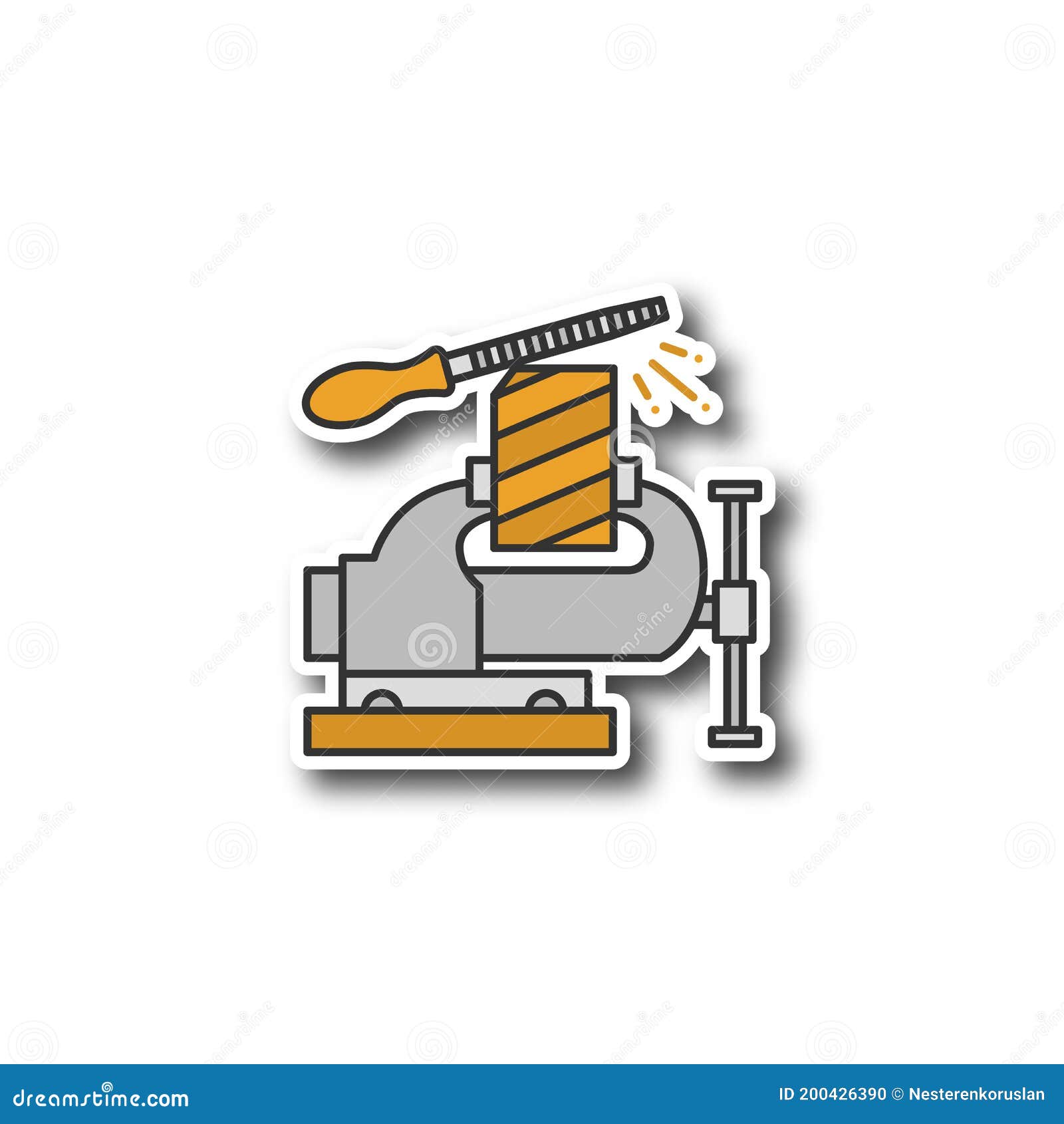 Bench vice fixing wooden plank linear icon Thin line illustration Leg vice  and metal file Contour symbol Vector isolated outline drawing 4333028  Vector Art at Vecteezy