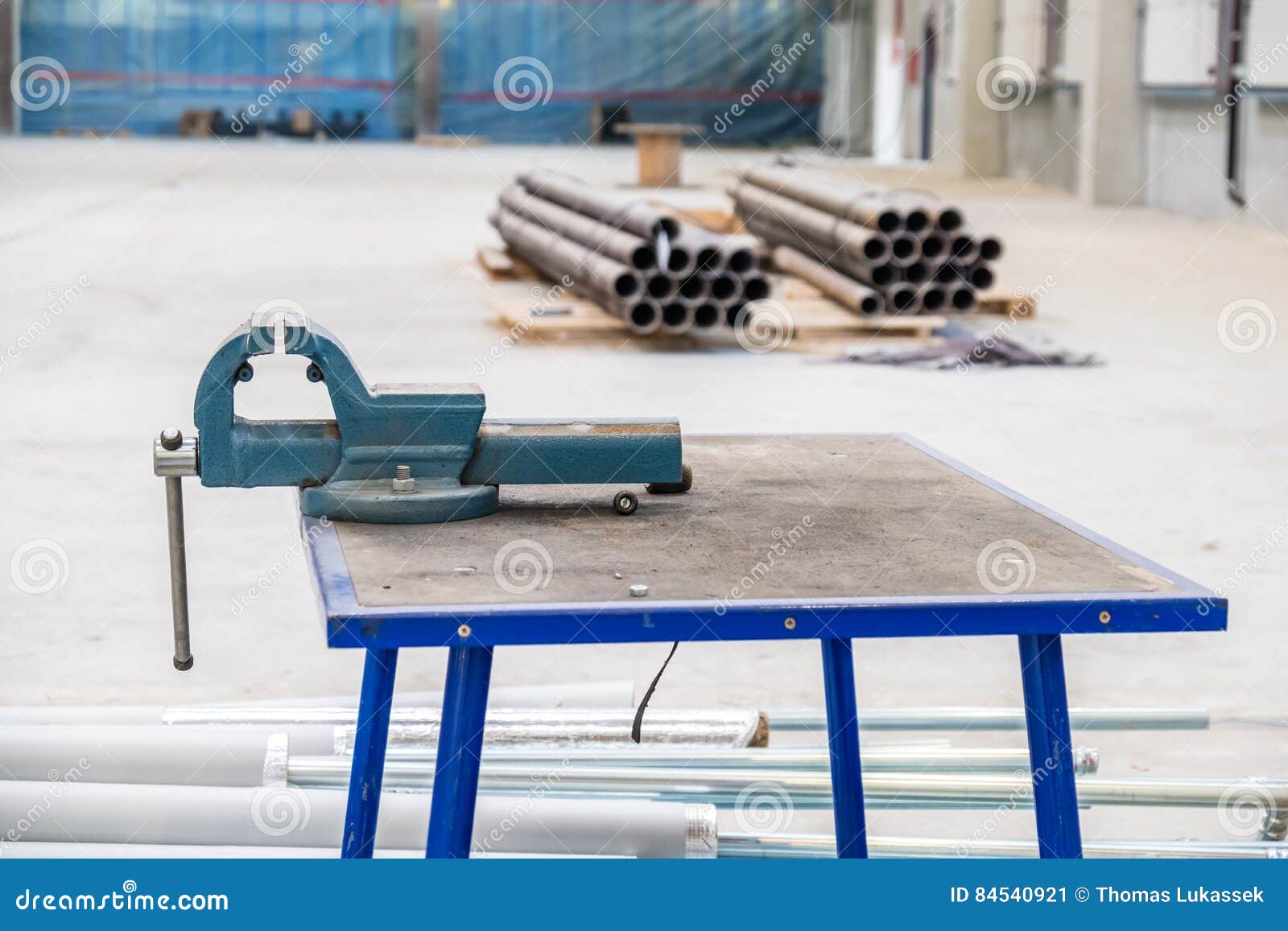 Bench Vise on Construction Site Stock Image Image of metal, machine