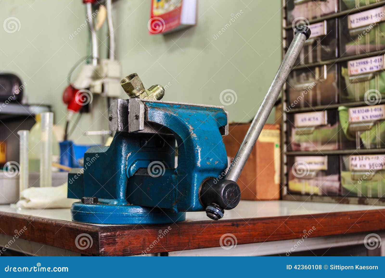 Old Bench Vise RoyaltyFree Stock Image 74396812