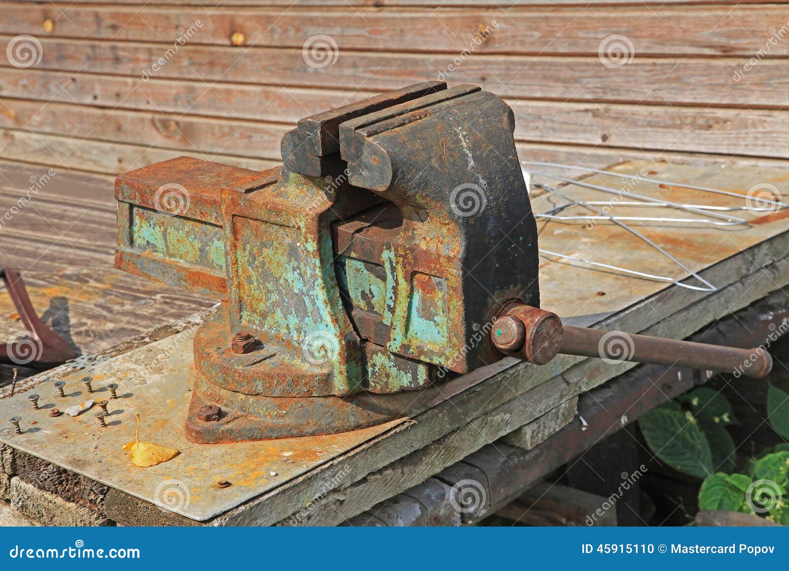 Old Bench Vise RoyaltyFree Stock Image 74396812