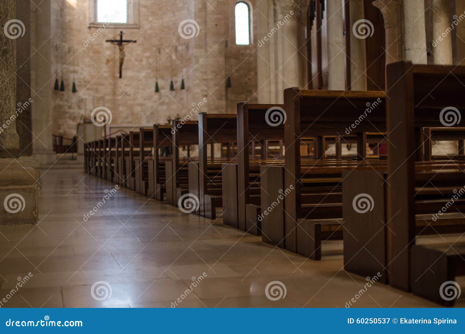 benches of a catolic italian church