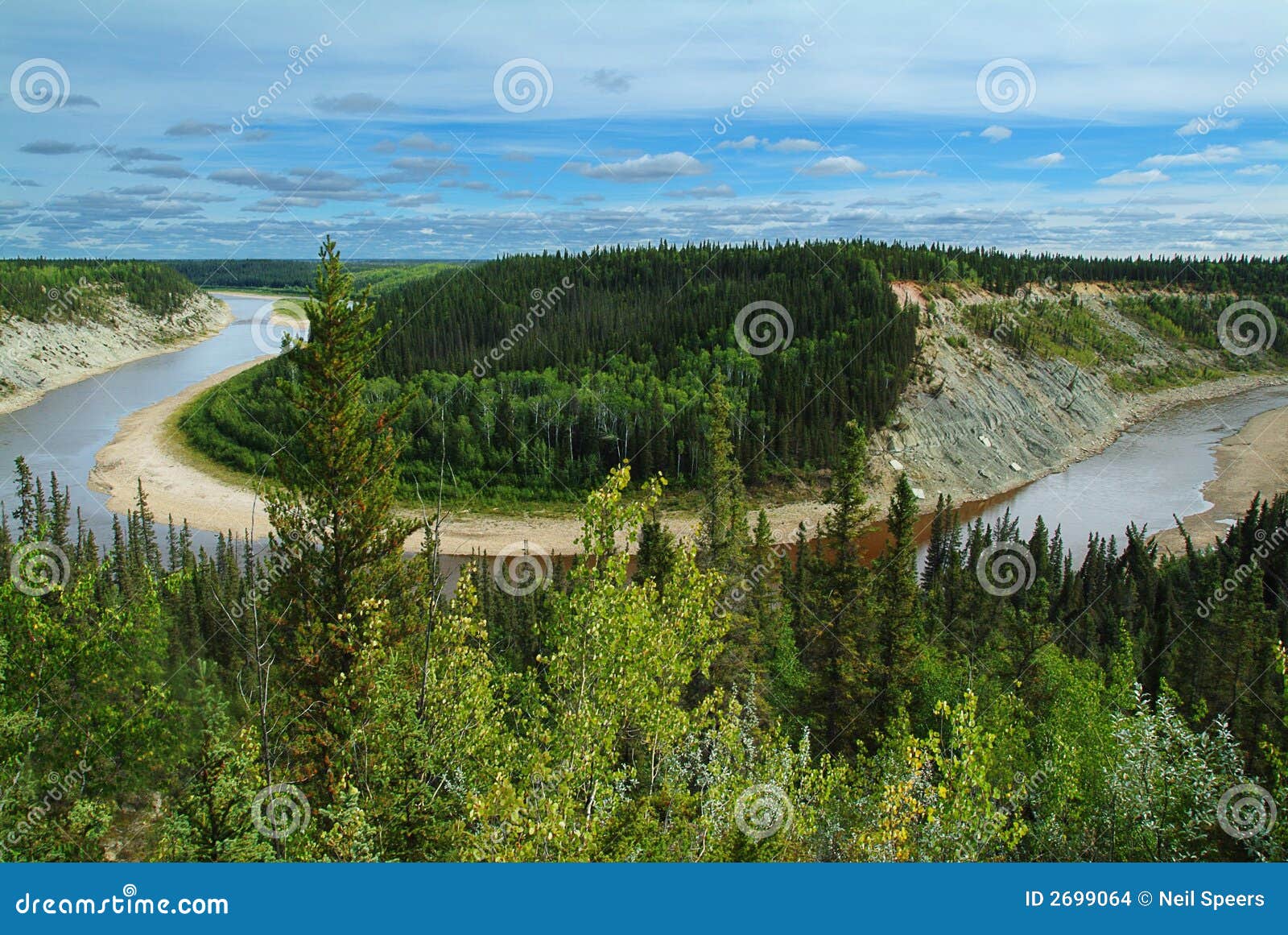 Bend in the Hay River, NWT stock photo. Image of west 2699064