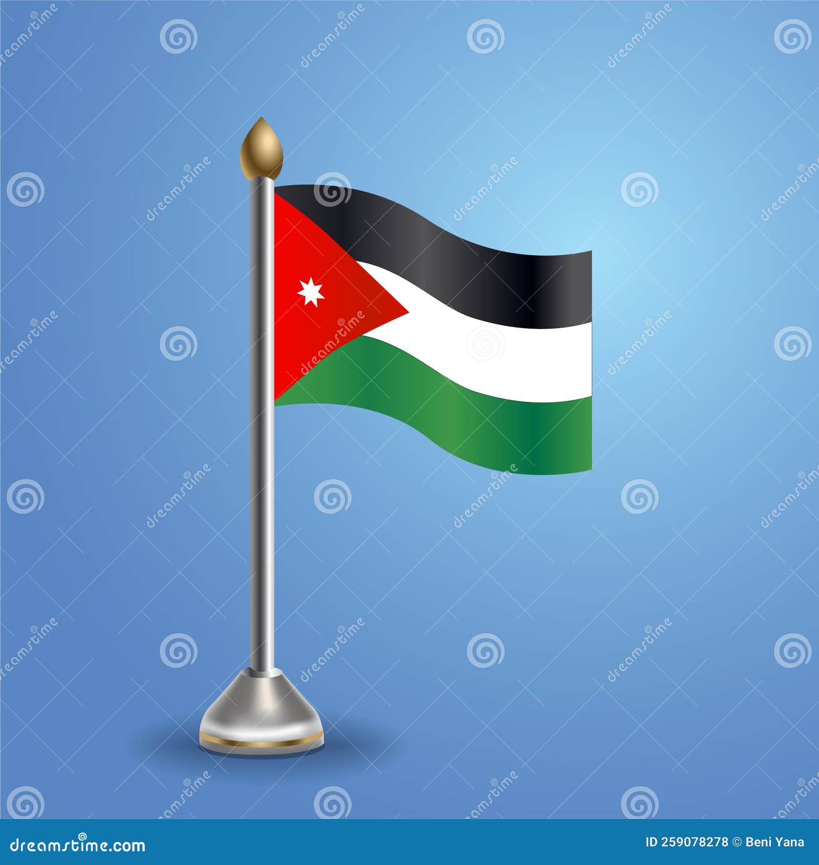 Flag of Jordan National Symbol, Vector Illustration Stock Vector Illustration of vector