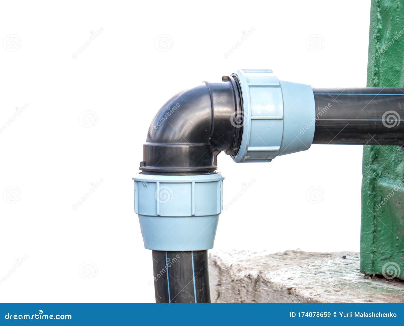 Bending Plastic Water Pipe on a White Background Stock Image Image of