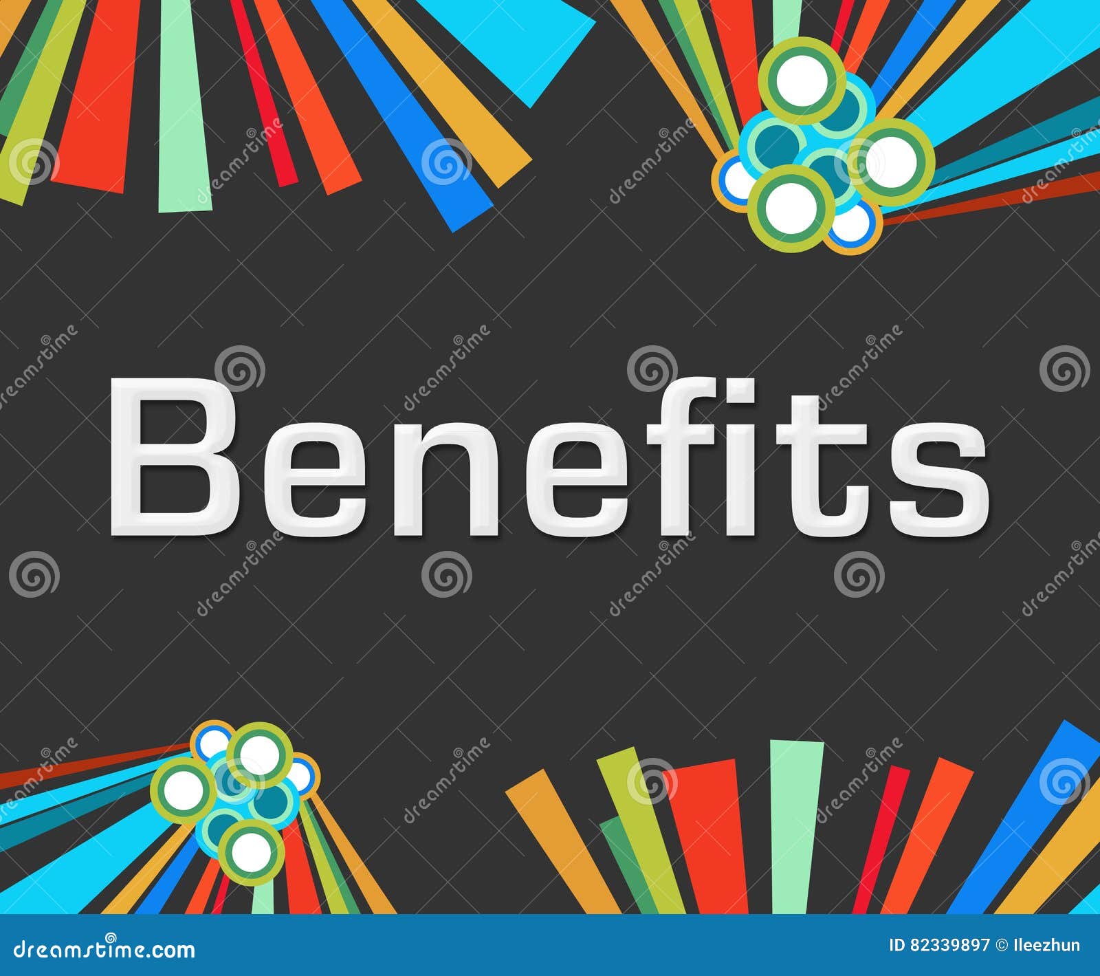 Benefits Dark Colorful Elements Stock Illustration Illustration of