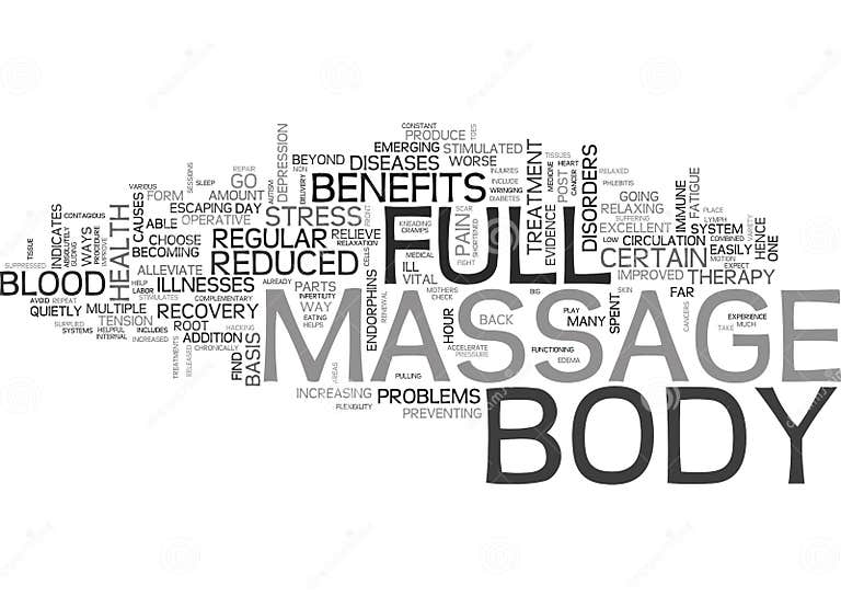 Benefits Of Full Body Massage Word Cloud Stock Illustration Illustration Of Multiple Benefits