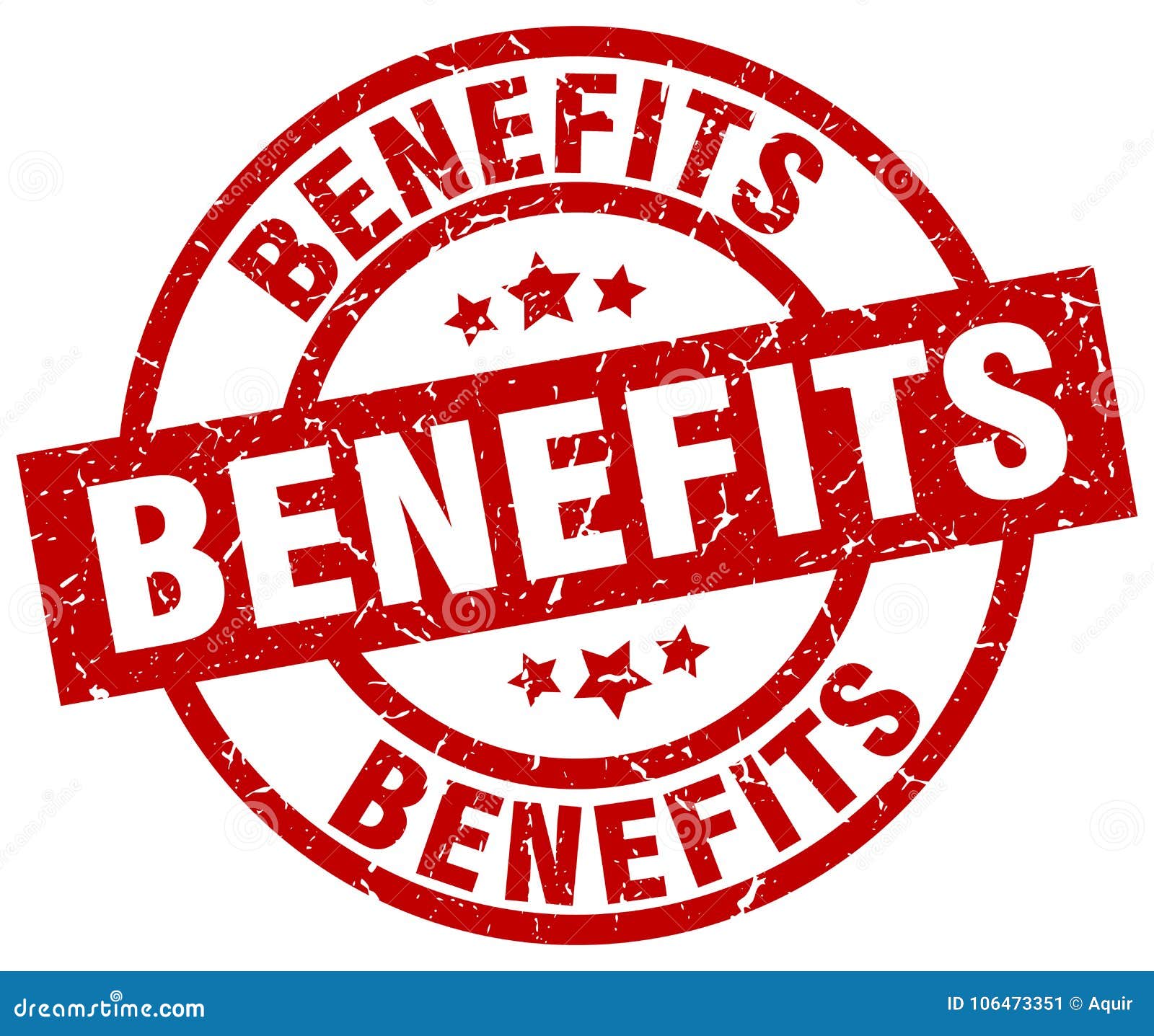 Benefits stamp stock vector. Illustration of round, grunge 106473351