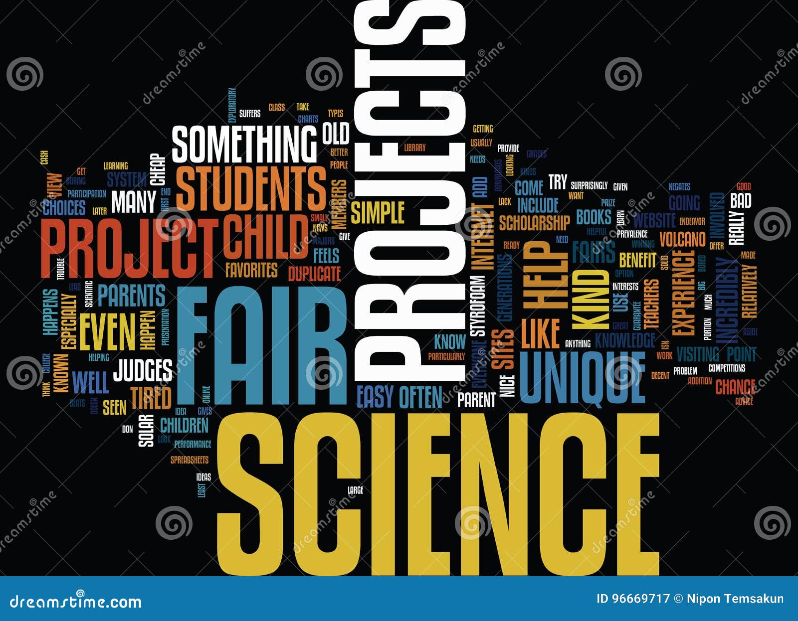 The Benefits of Unique Science Fair Projects Text Background Word Cloud  Concept Stock Illustration - Illustration of system, simple: 96669717