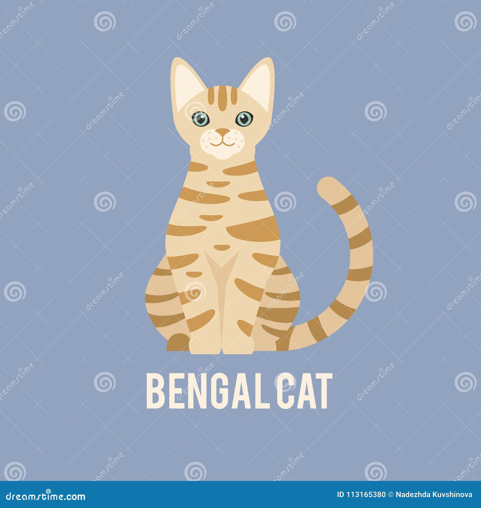 a bengal cat is sitting.